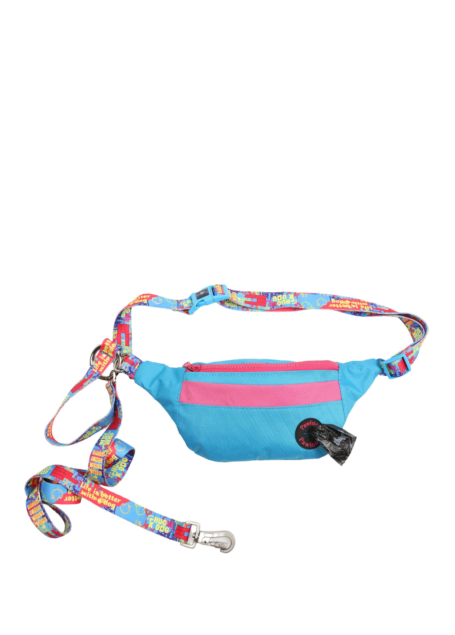 Handsfree Mavi Çantalı Köpek Gezdirme Kayışı
