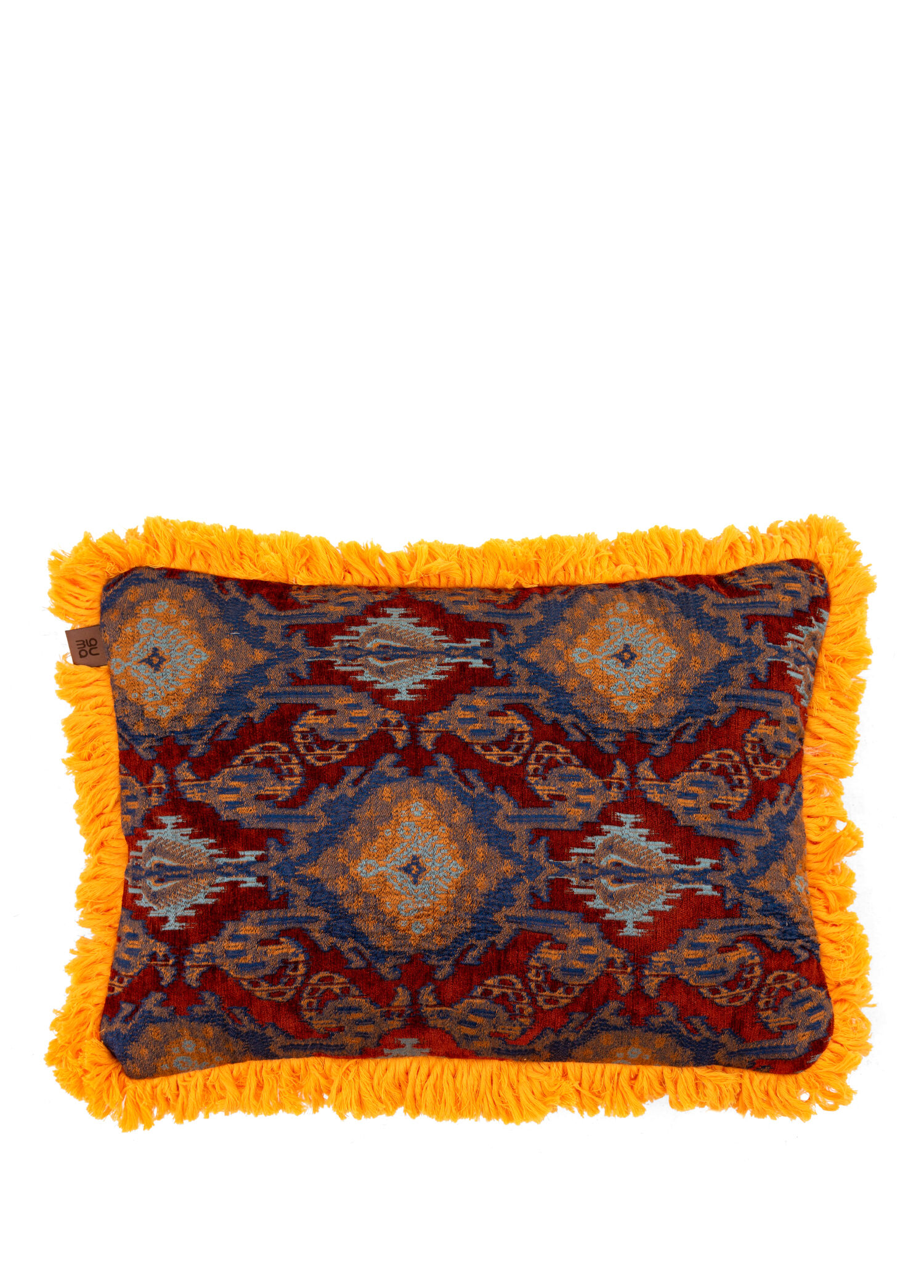 Ornella Ottoman Turuncu Saçaklı Etnik Desenli Kırlent 35 x 50 cm