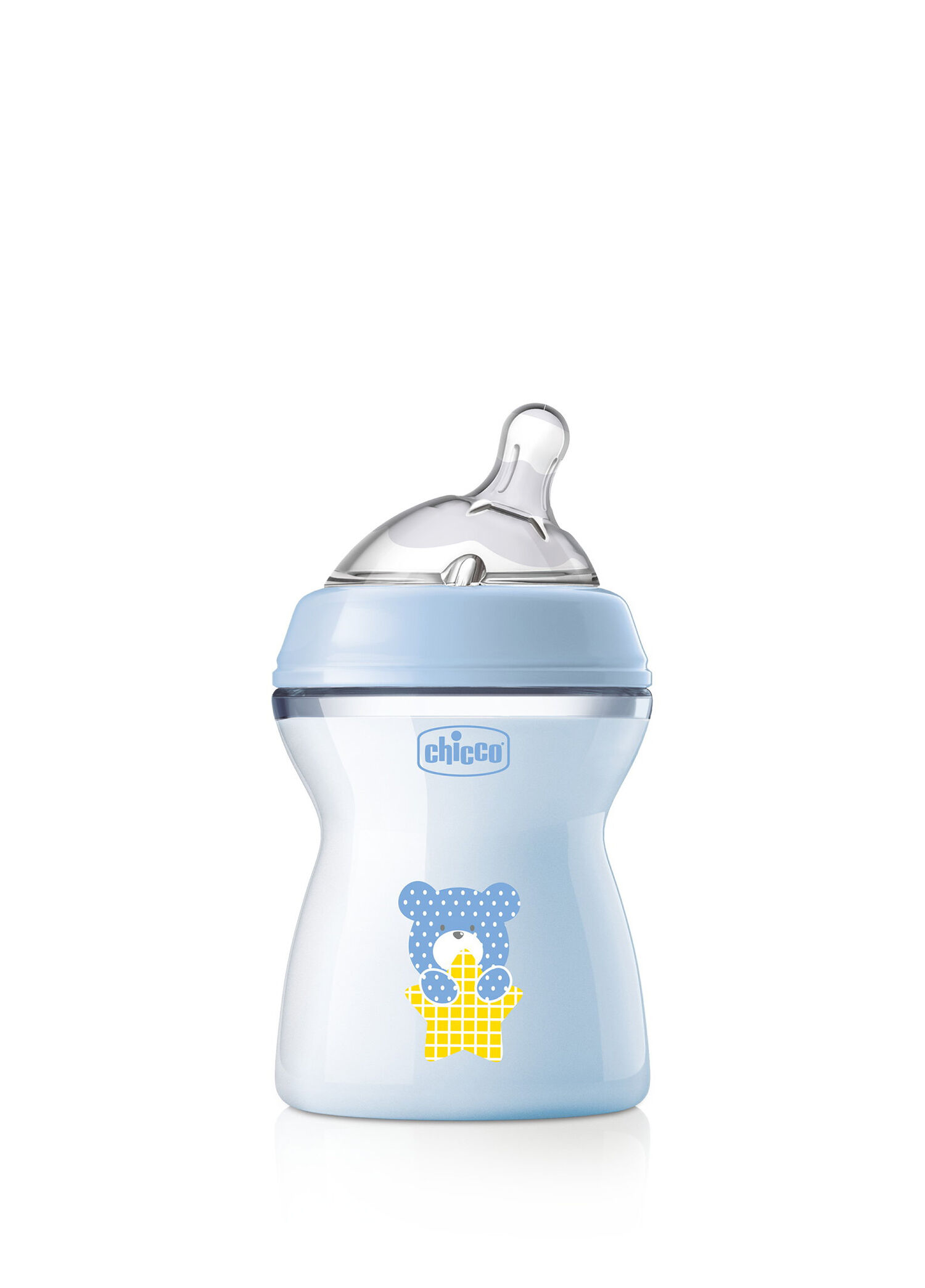 Naturalfeeling Mavi PP 2+ Ay Orta Akış Çift Kolik Valf Biberon 250 ml