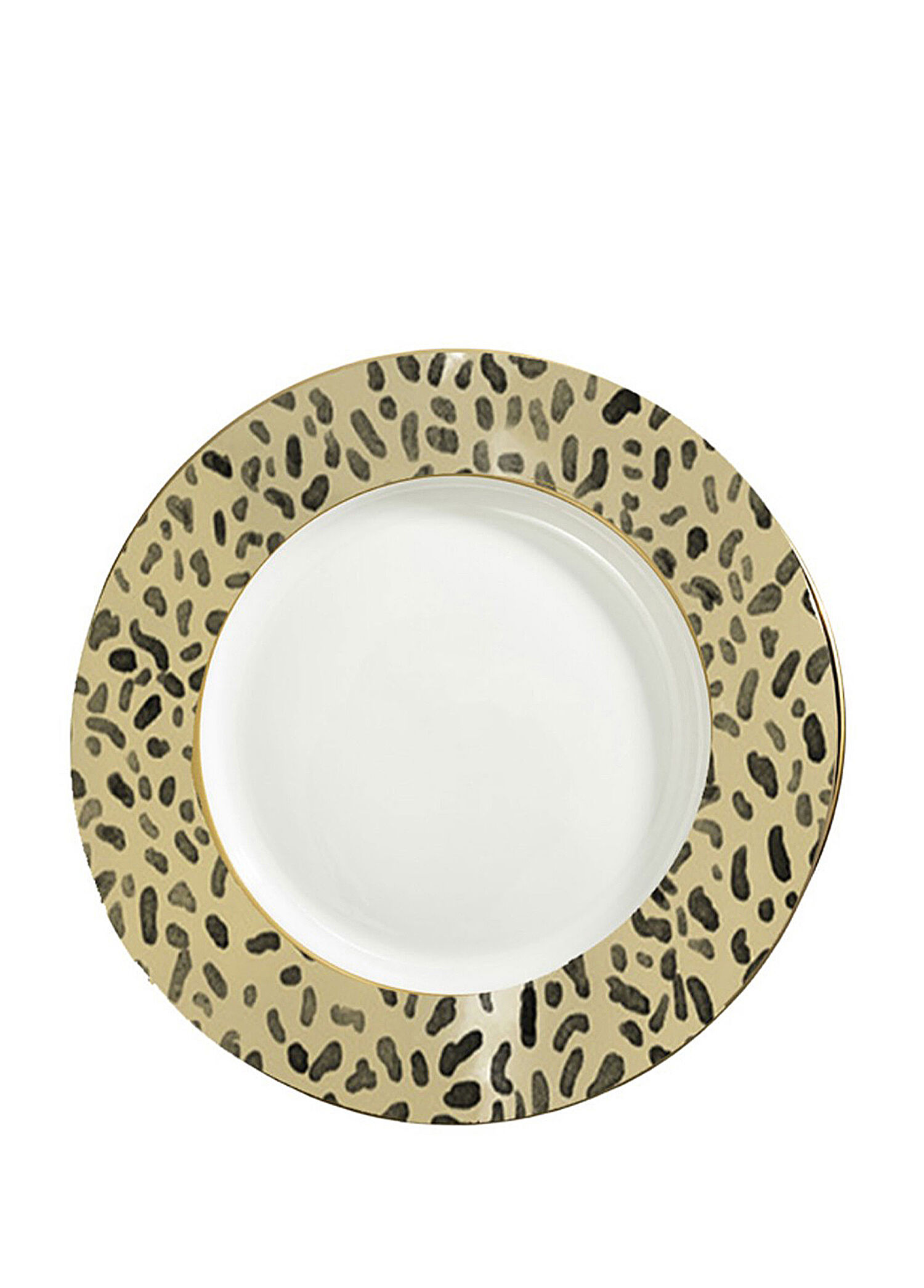 Leopard Beyaz Porselen Tabak 20 cm