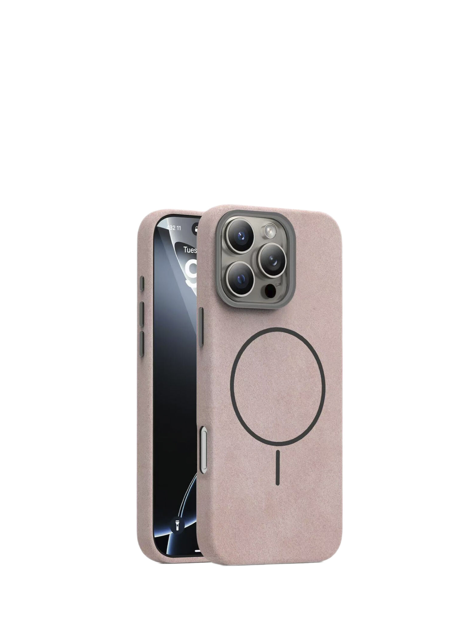Soft Aura iPhone 15 Pro Magsafe Uyumlu Pembe Telefon Kılıfı