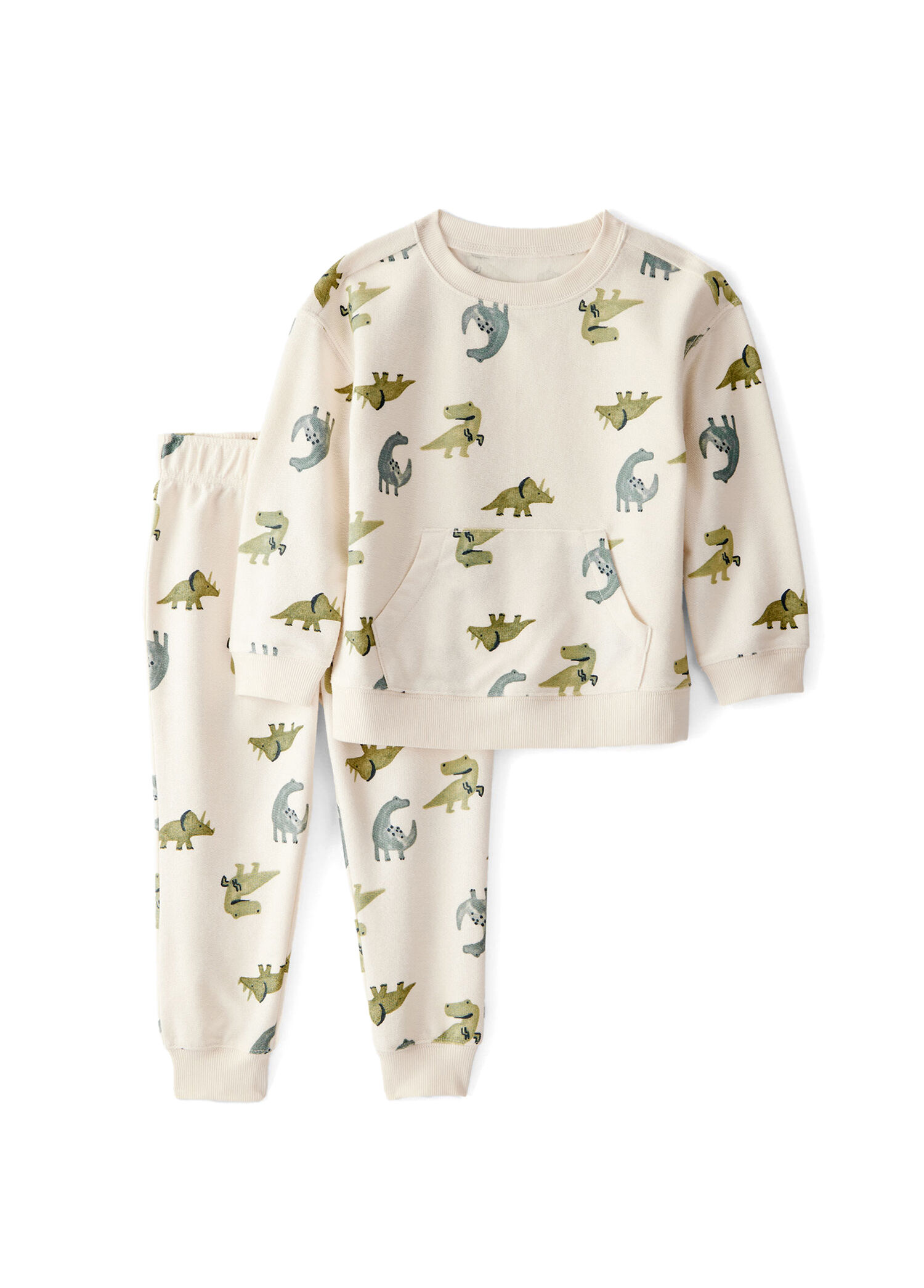 Dinazor Desenli Sweatshirt Pantolon Erkek Bebek Çocuk 2'li Set