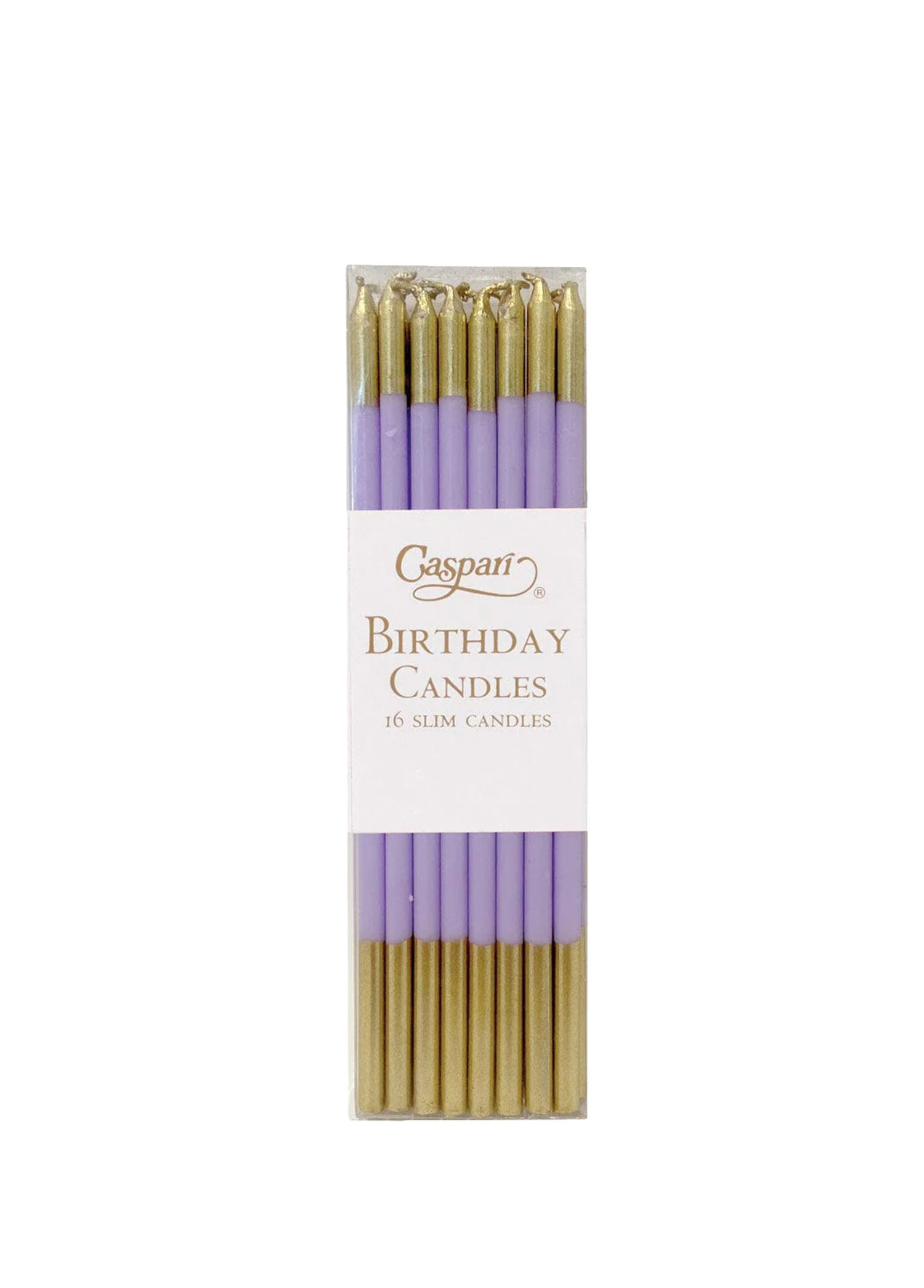 Birthday Candles in Lavender & Gold İnce 16'lı Doğum Günü Mumu