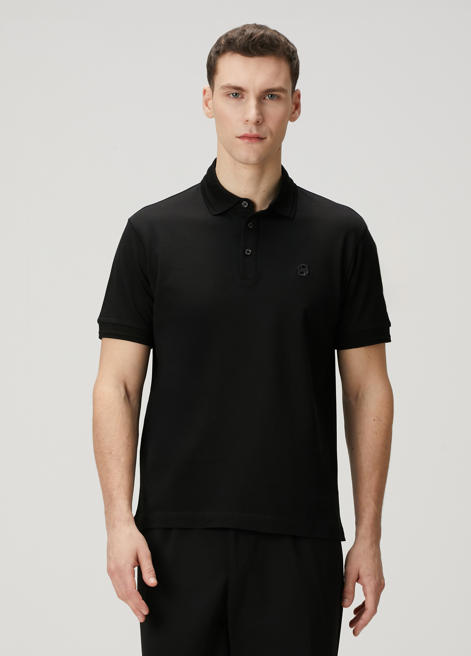 Regular Fit Siyah Polo Yaka T-shirt