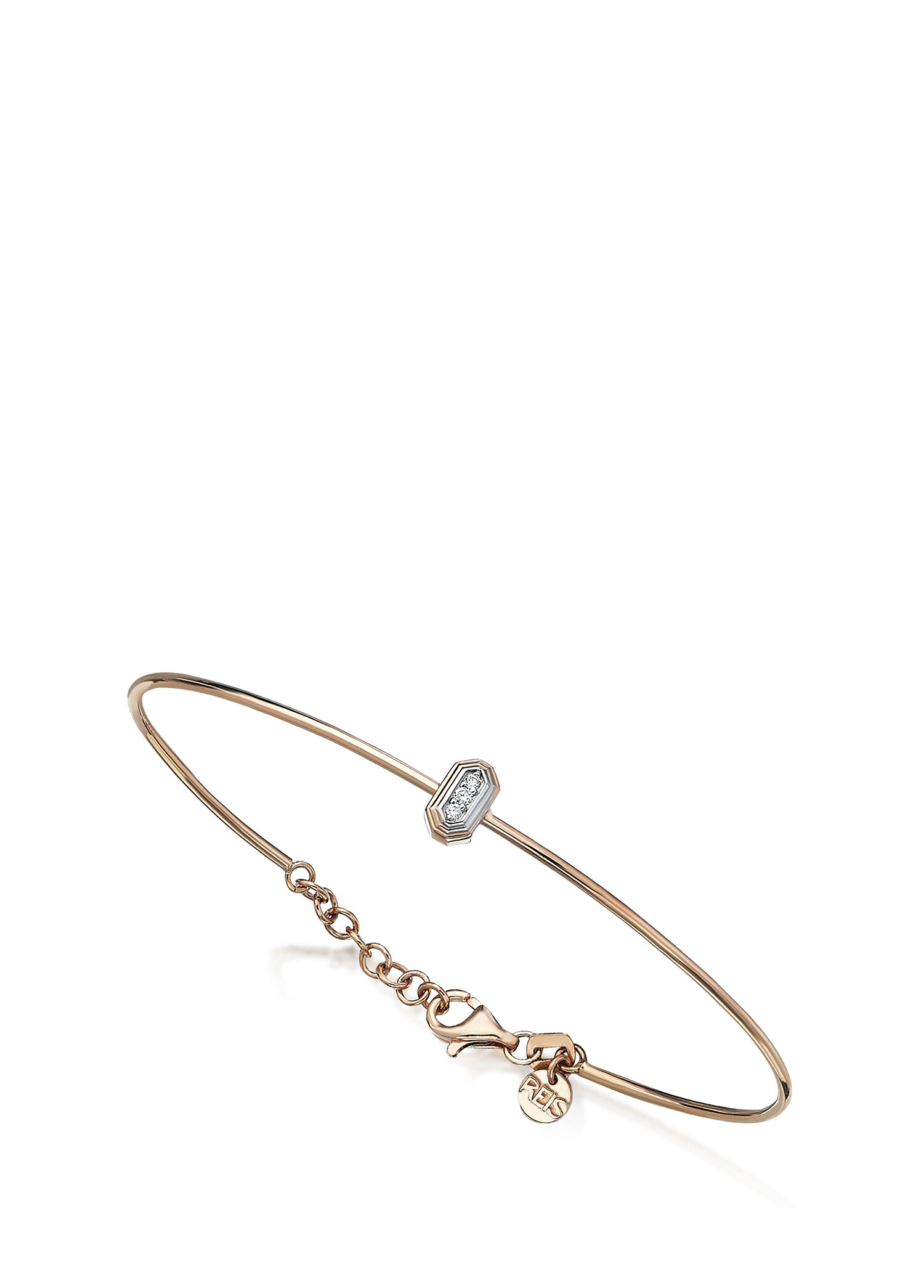 Hexa Bevel Bangle 14 Ayar Altın Kadın Pırlanta Bileklik