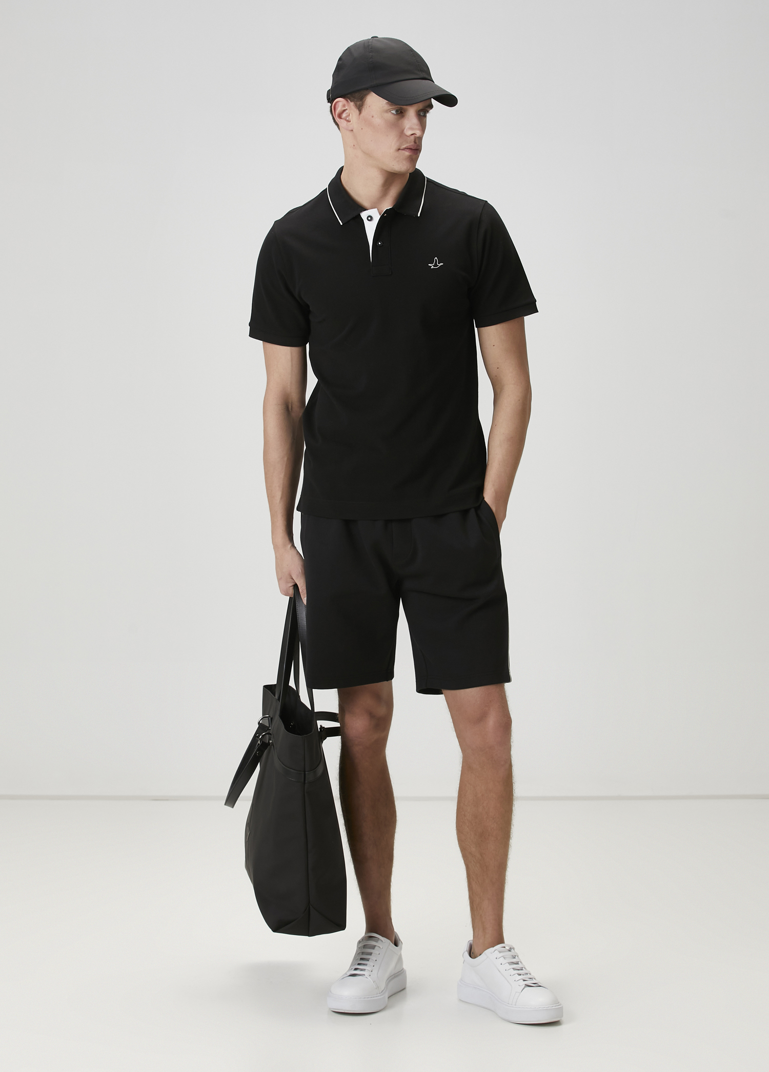 Slim Fit Siyah Polo Yaka T-shirt_1