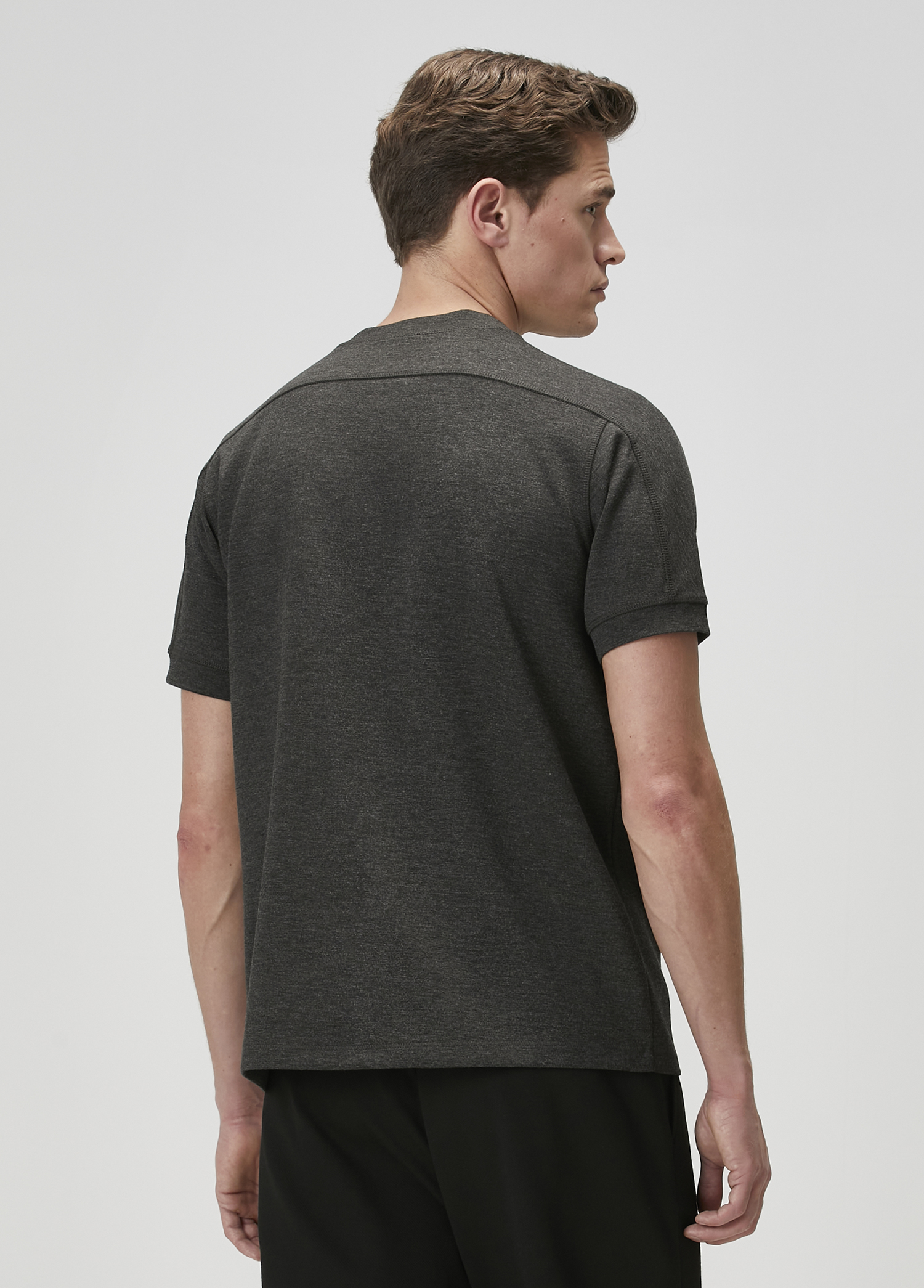 Antrasit Logo Nakışlı Scuba T-shirt_4