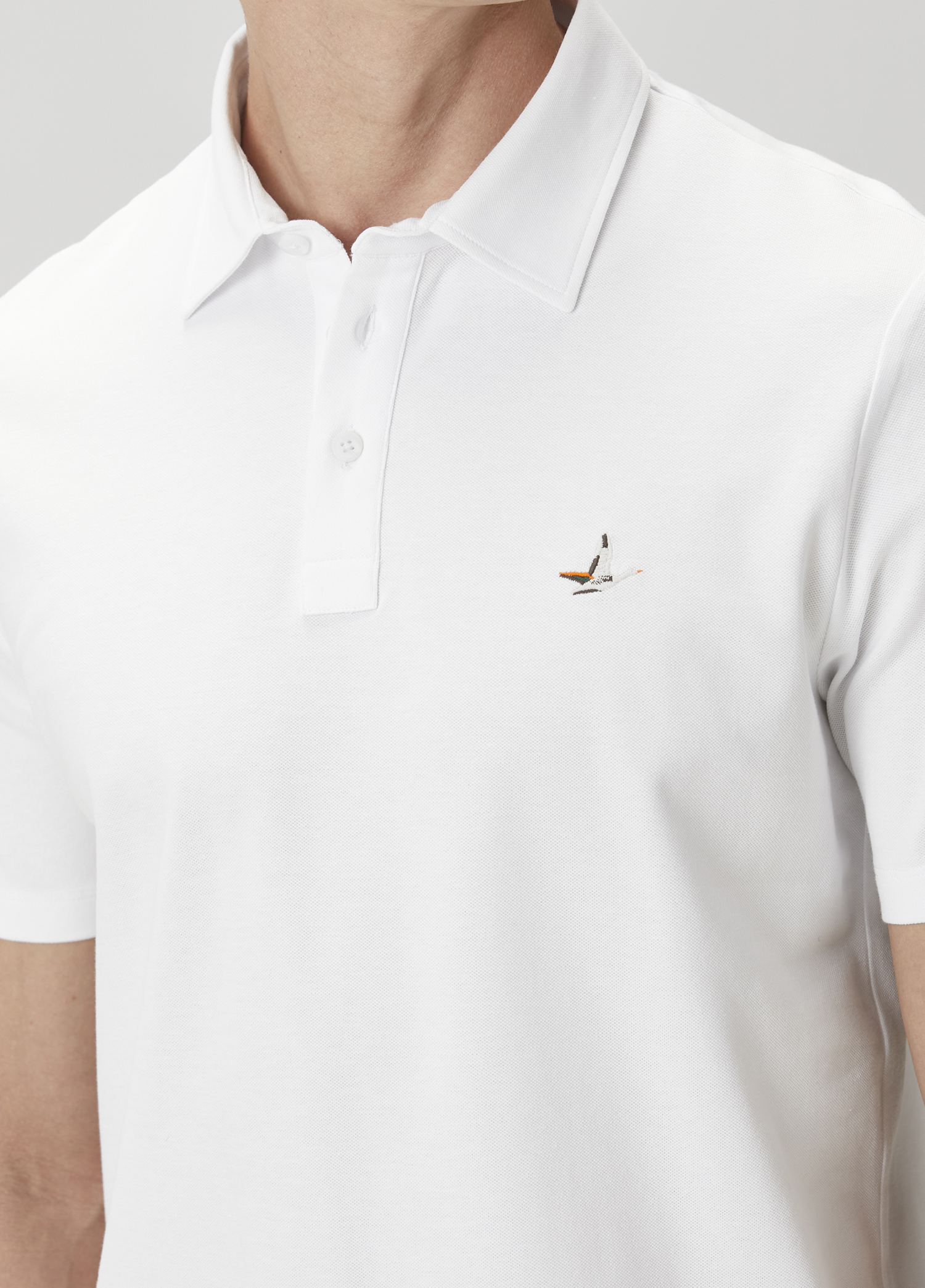 Comfort Fit Beyaz Polo Yaka T-shirt_5