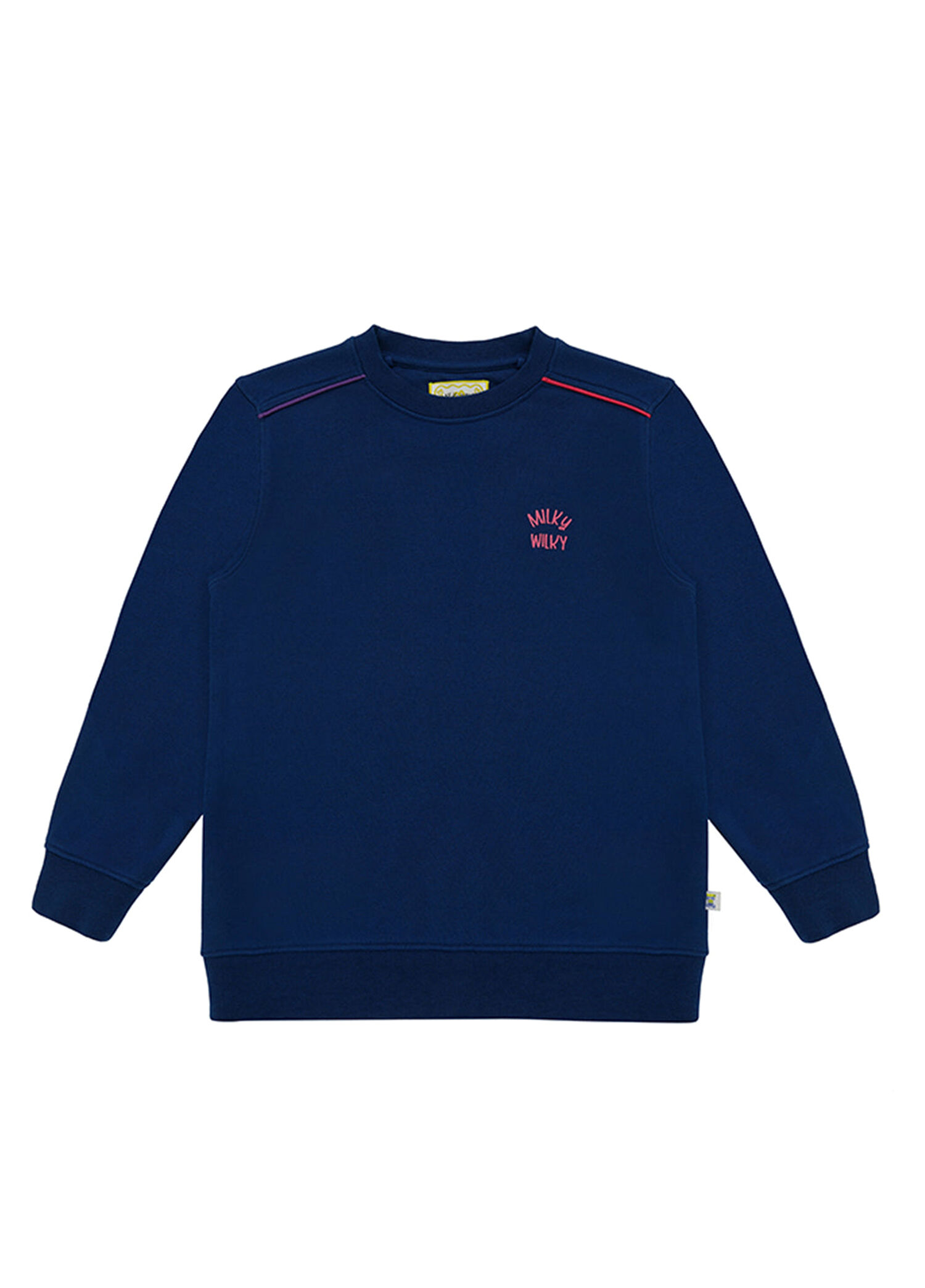 Lacivert Yuvarlak Yaka Kız Çocuk Sweatshirt