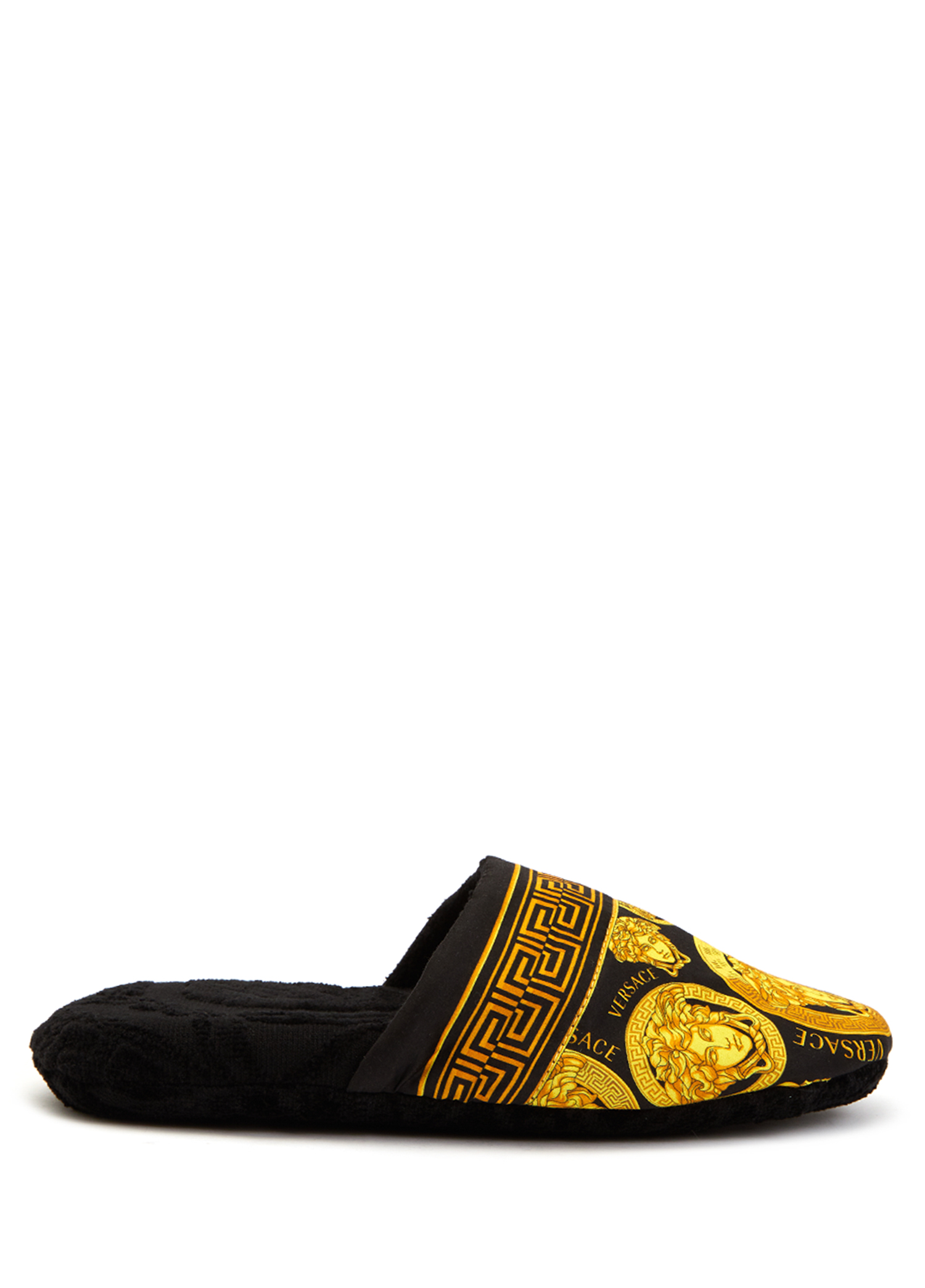 Versace Siyah Barok Desenli Havlu Terlik