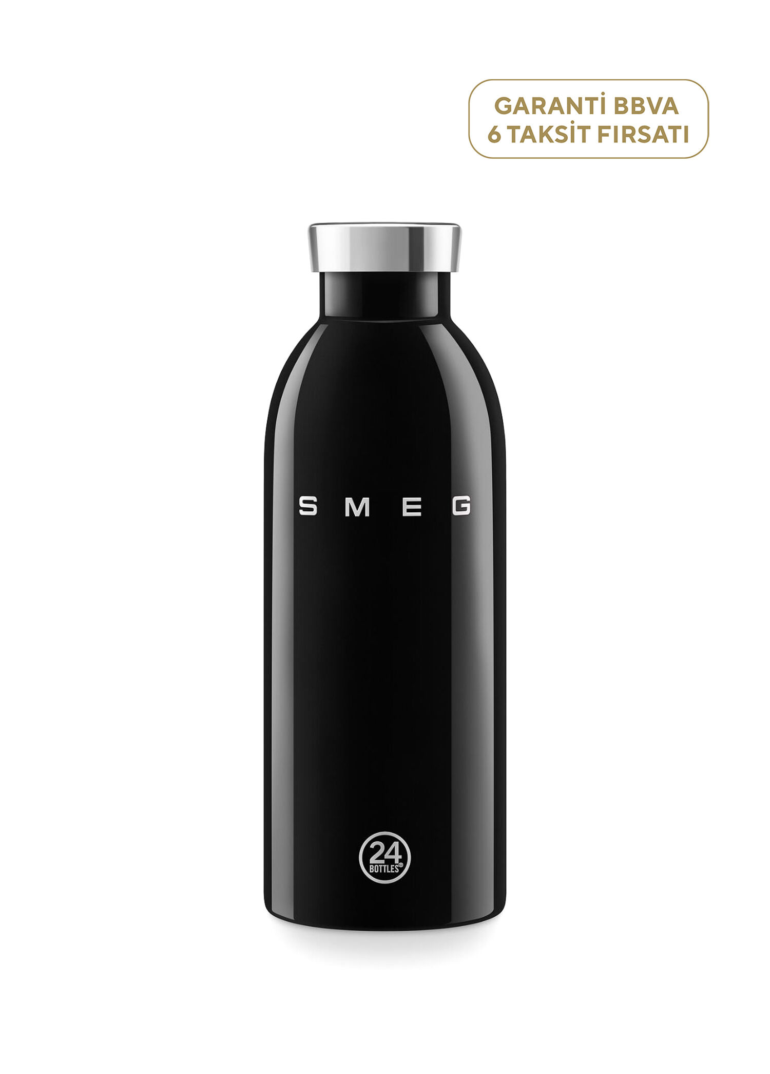 P Smeg Clima Bottle Siyah Celik Termos 500 Ml