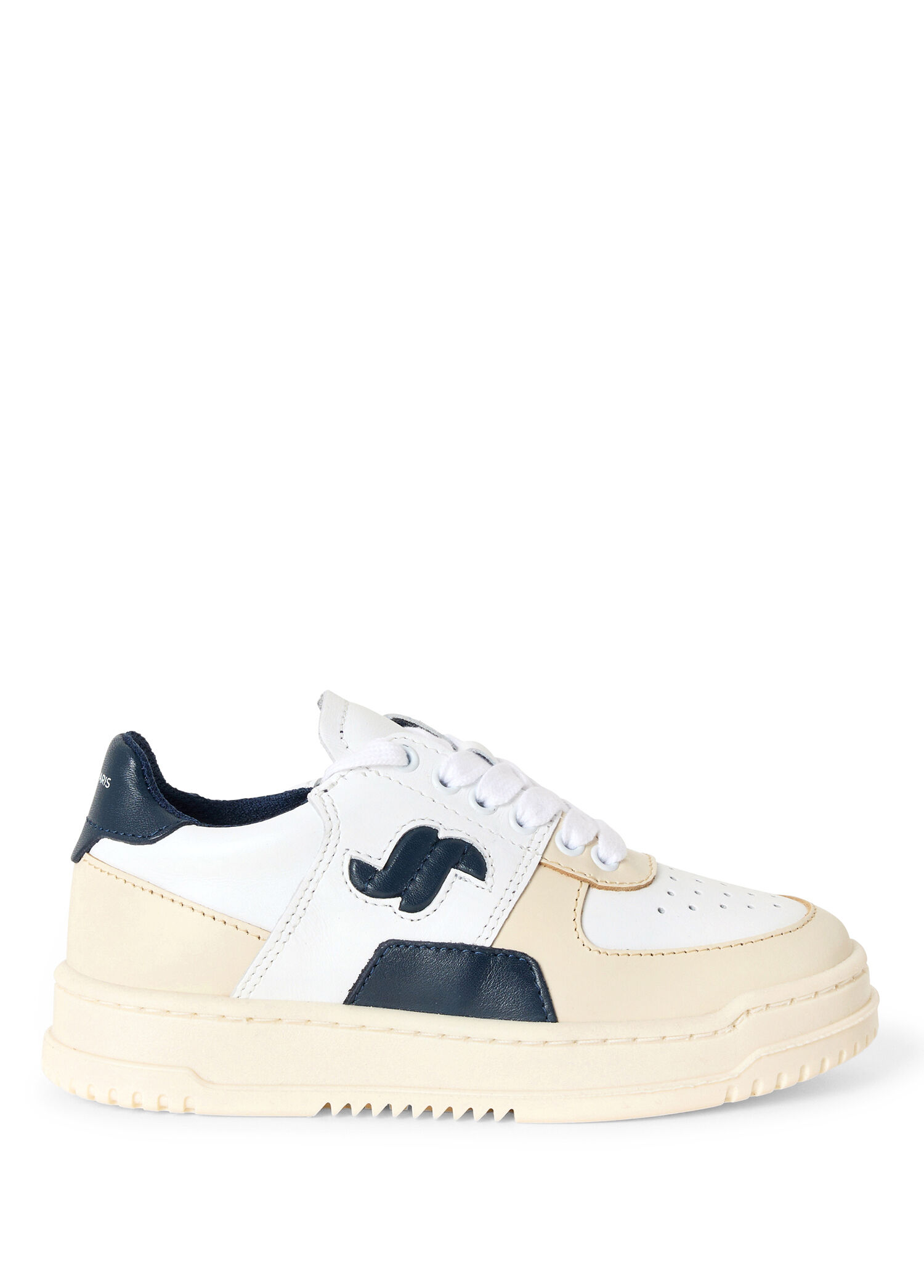 Lacivert Beyaz Deri Erkek Çocuk Sneaker
