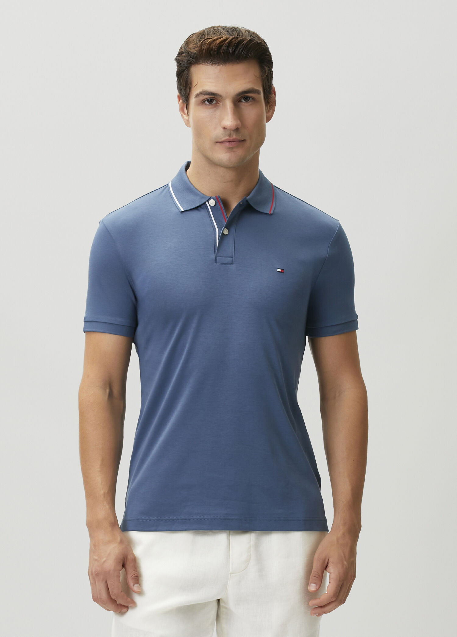 Slim Fit Mavi Polo T-shirt