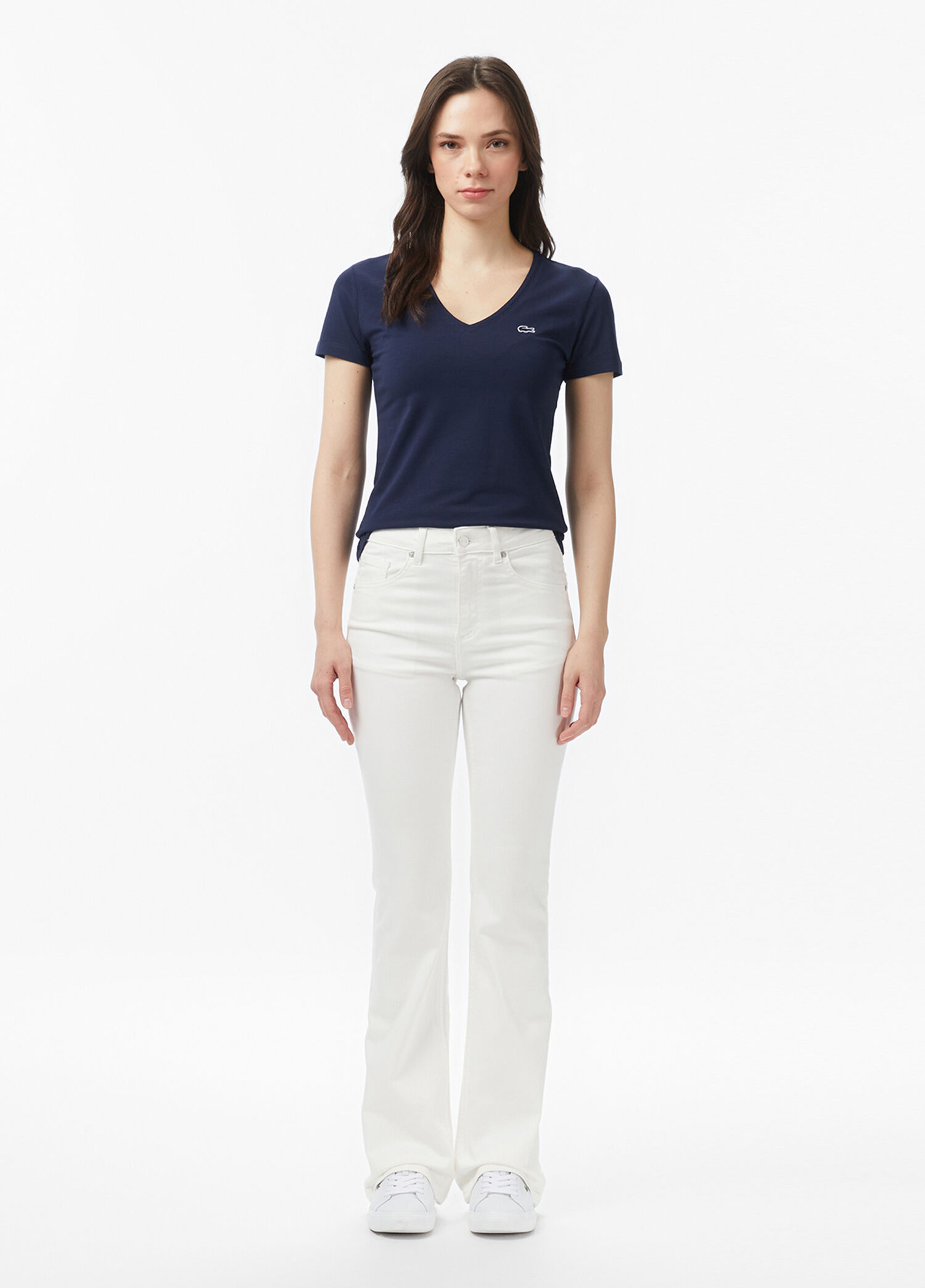 Krem Slim Fit Kadın Jean Pantolon