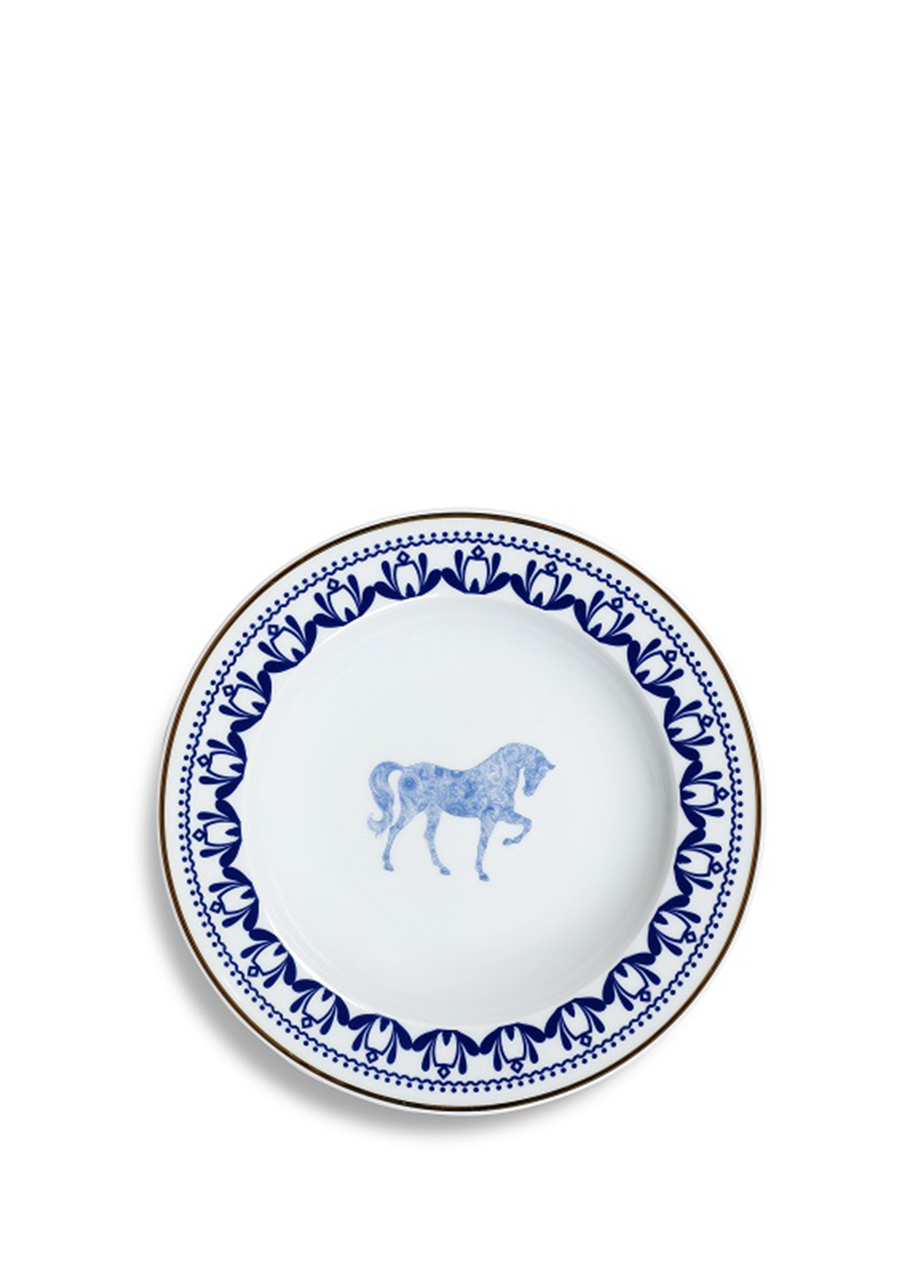 Horse Luck Collection Blue At Figürlü Porselen Çukur Tabak 22 cm