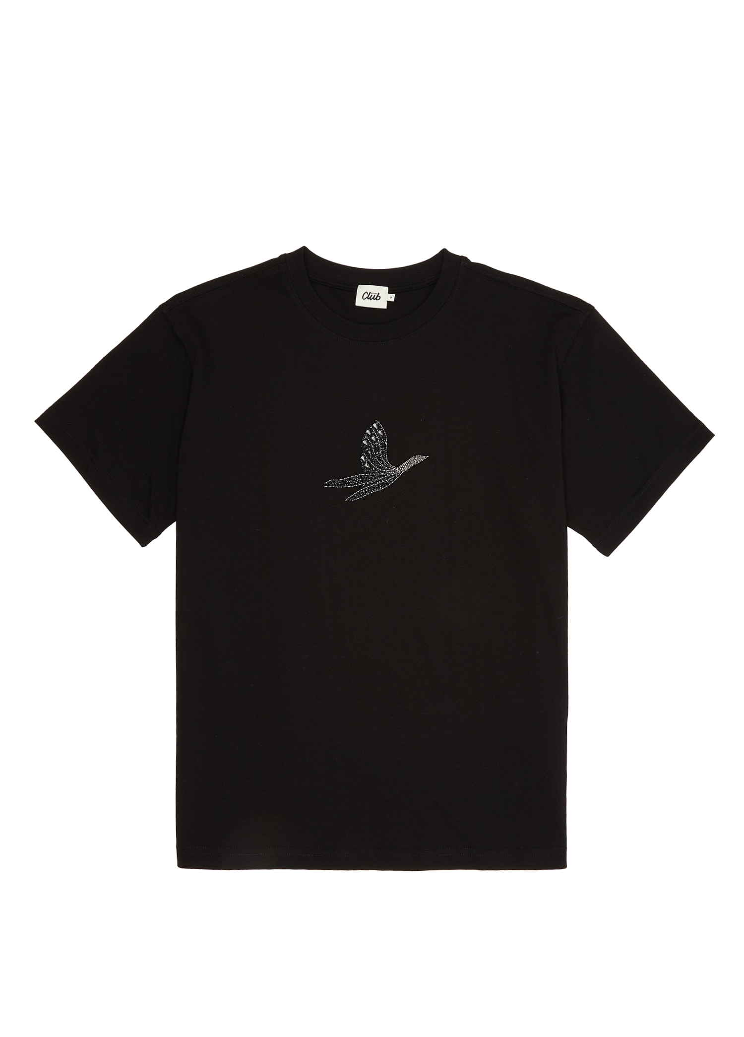 Siyah Taşlı Logo İşlemeli T-shirt_6