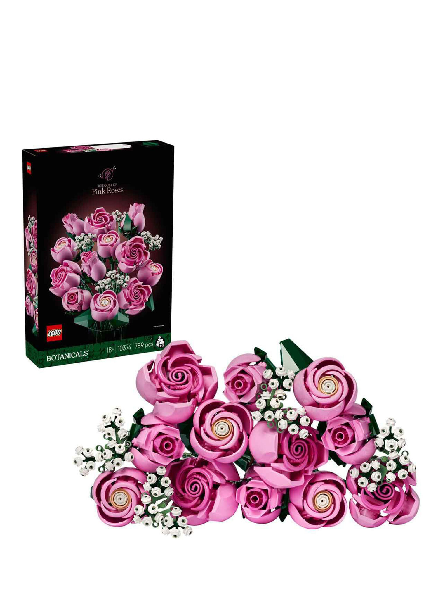 Botanicals Pembe Gül Buketi 789 Parça 18+ Yaş Dekoratif Çiçek Modeli Yapı Oyuncağı 10374