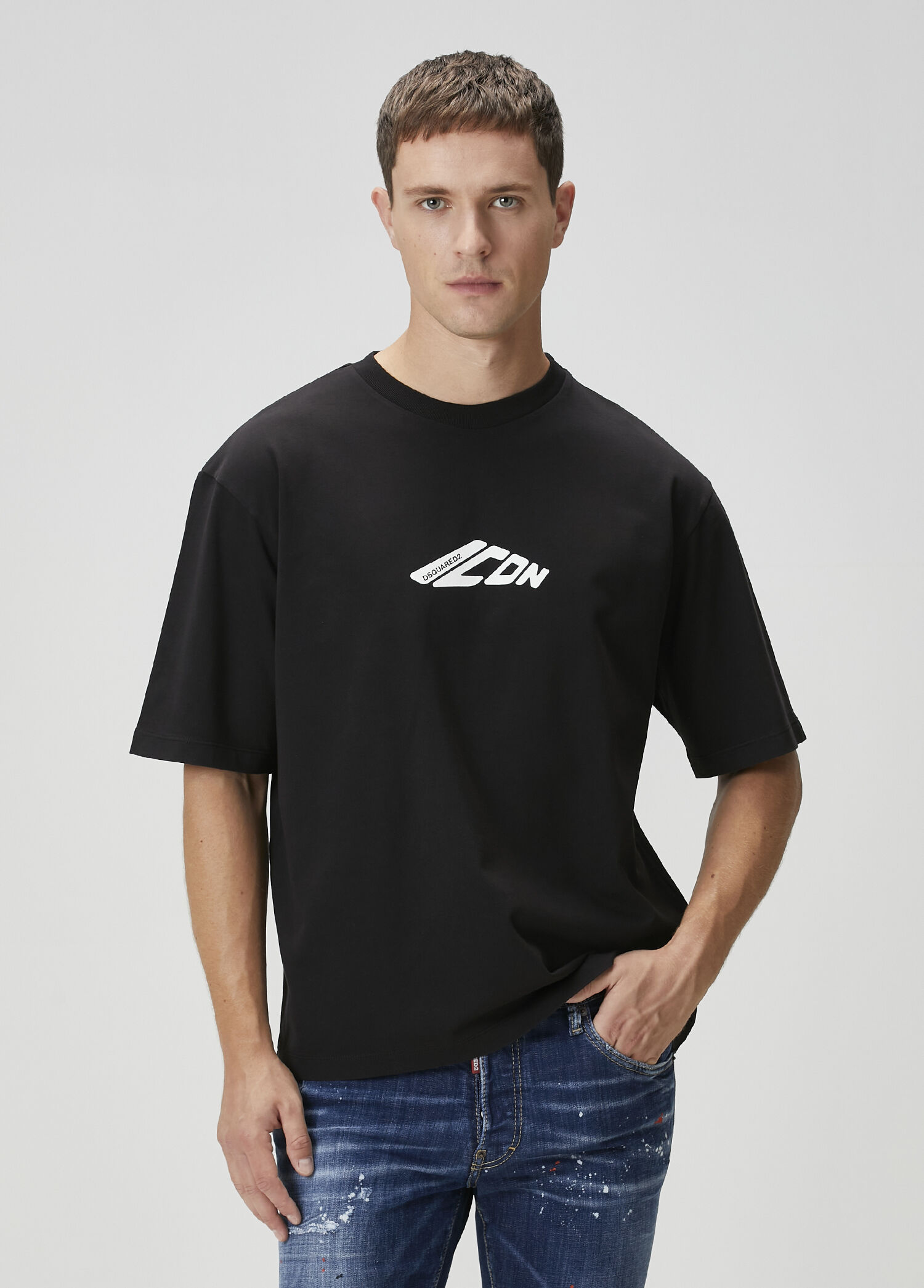 Siyah Logo Baskılı T-shirt