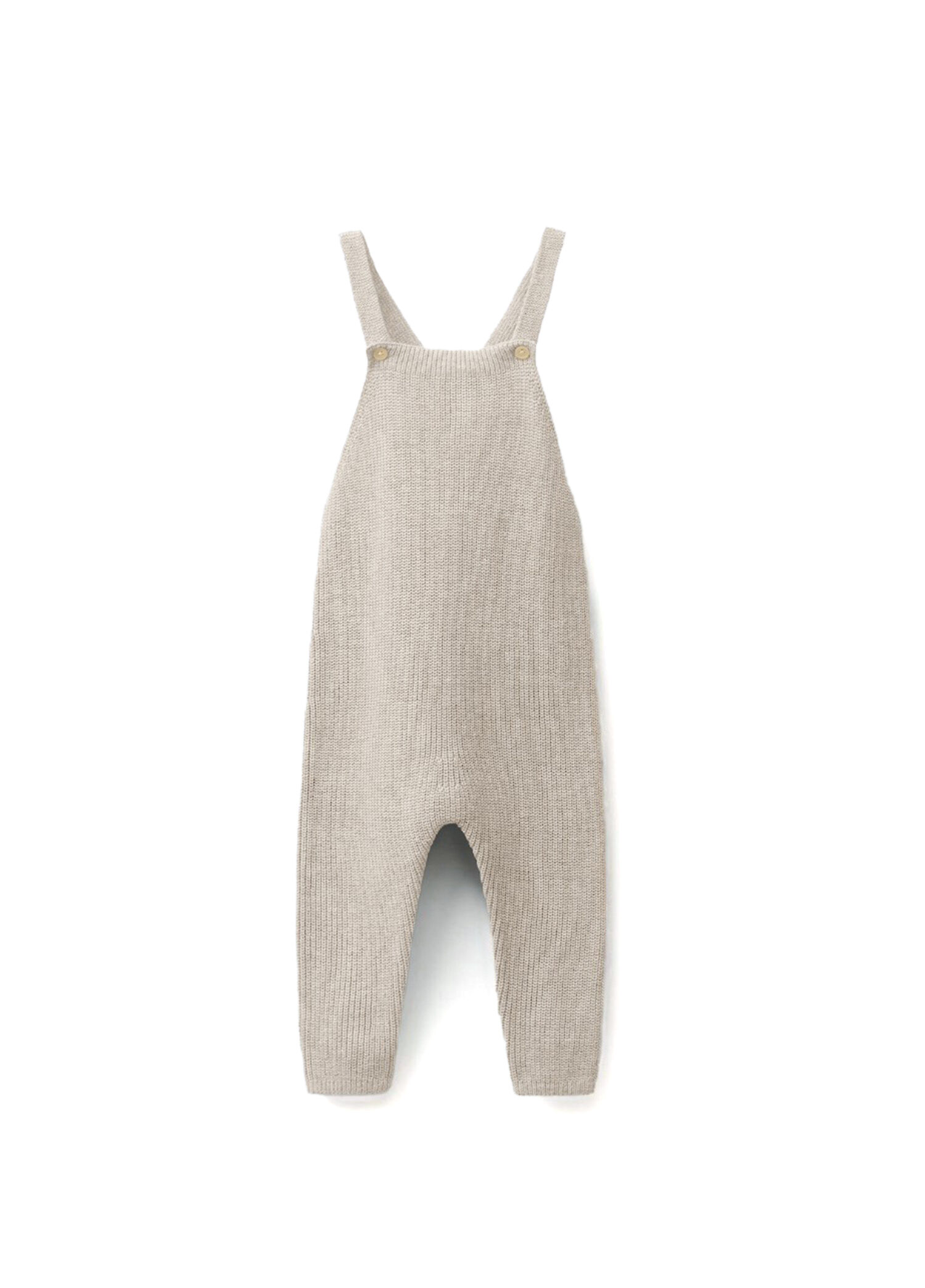 Soft Knit Bej Pamuklu Unisex Bebek Tulum