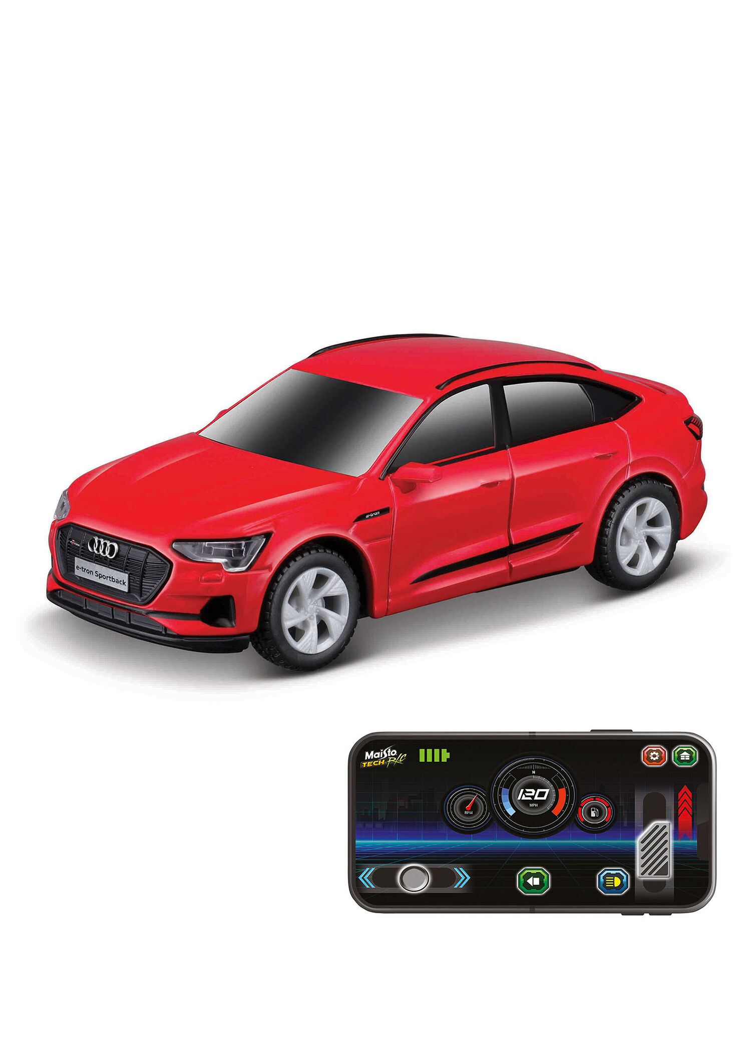 Audi e-tron Sportback 1:41 Kırmızı Metal APP Control Kumandalı Araba 20048