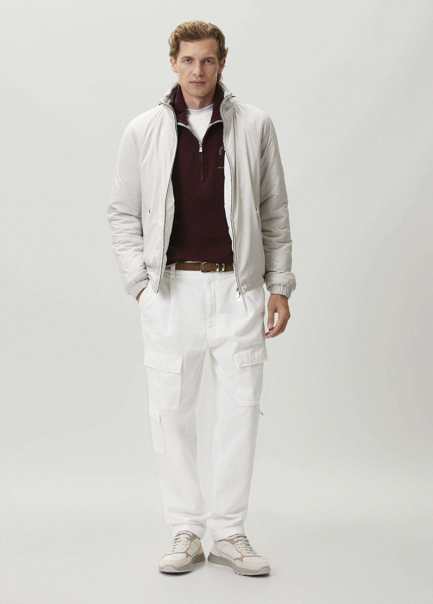 White Pleated Cargo Pants