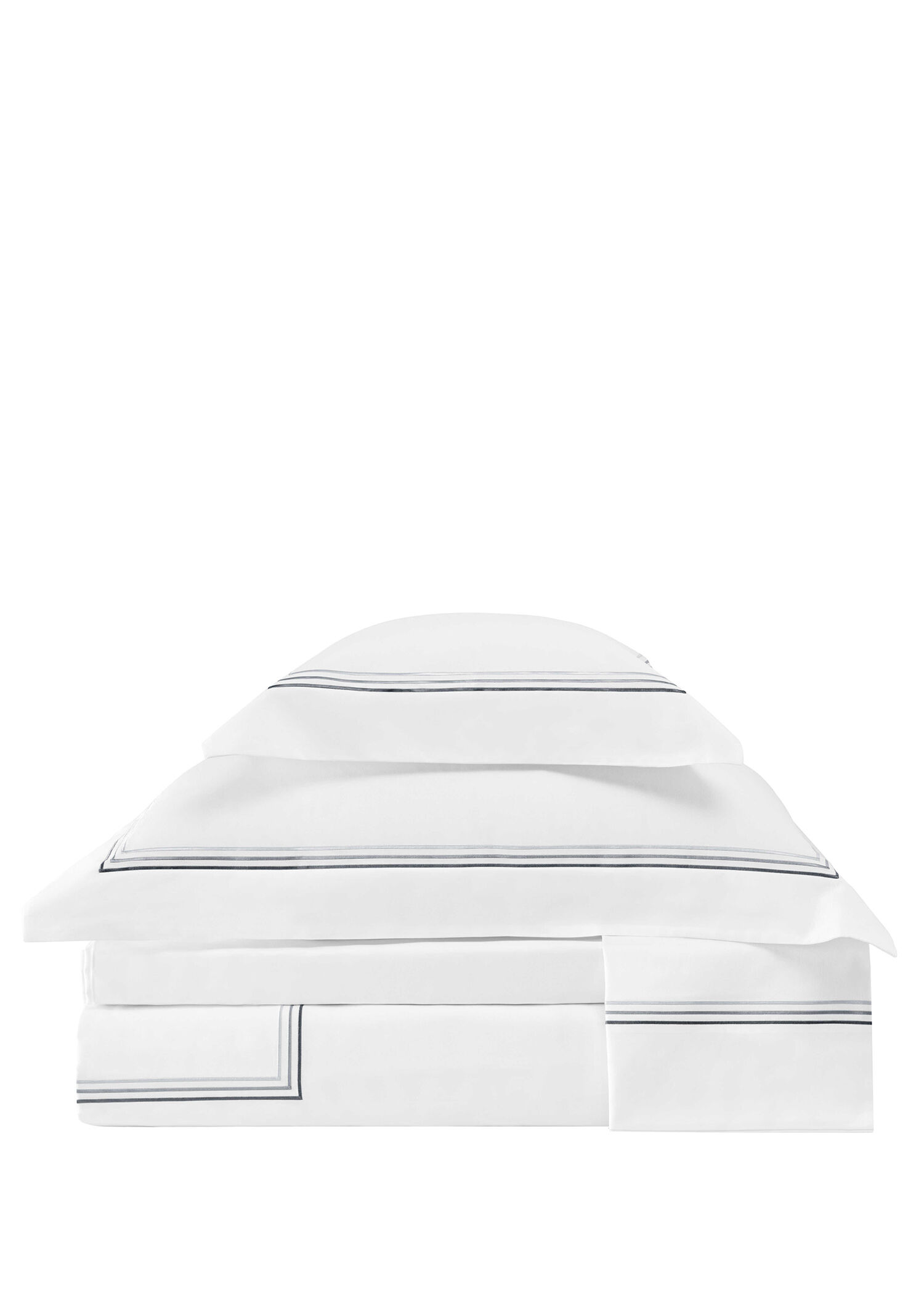 Trio Antrasit İşlemeli Saten Super King Size Nevresim Takımı 260 x 240 cm