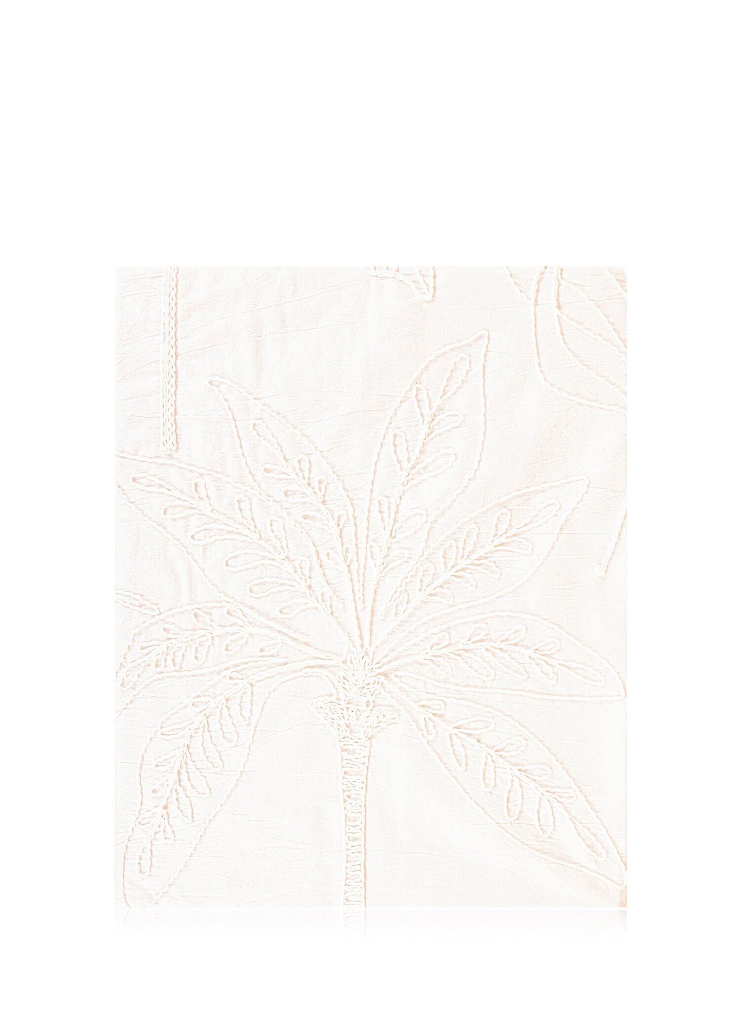 Krem Rengi Pamuklu Püsküllü Throw Koltuk Şalı 170 x 130 cm
