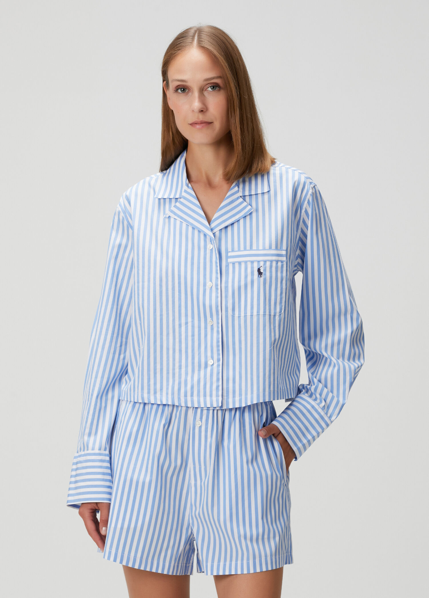 Mavi Çizgili Pijama Takımı