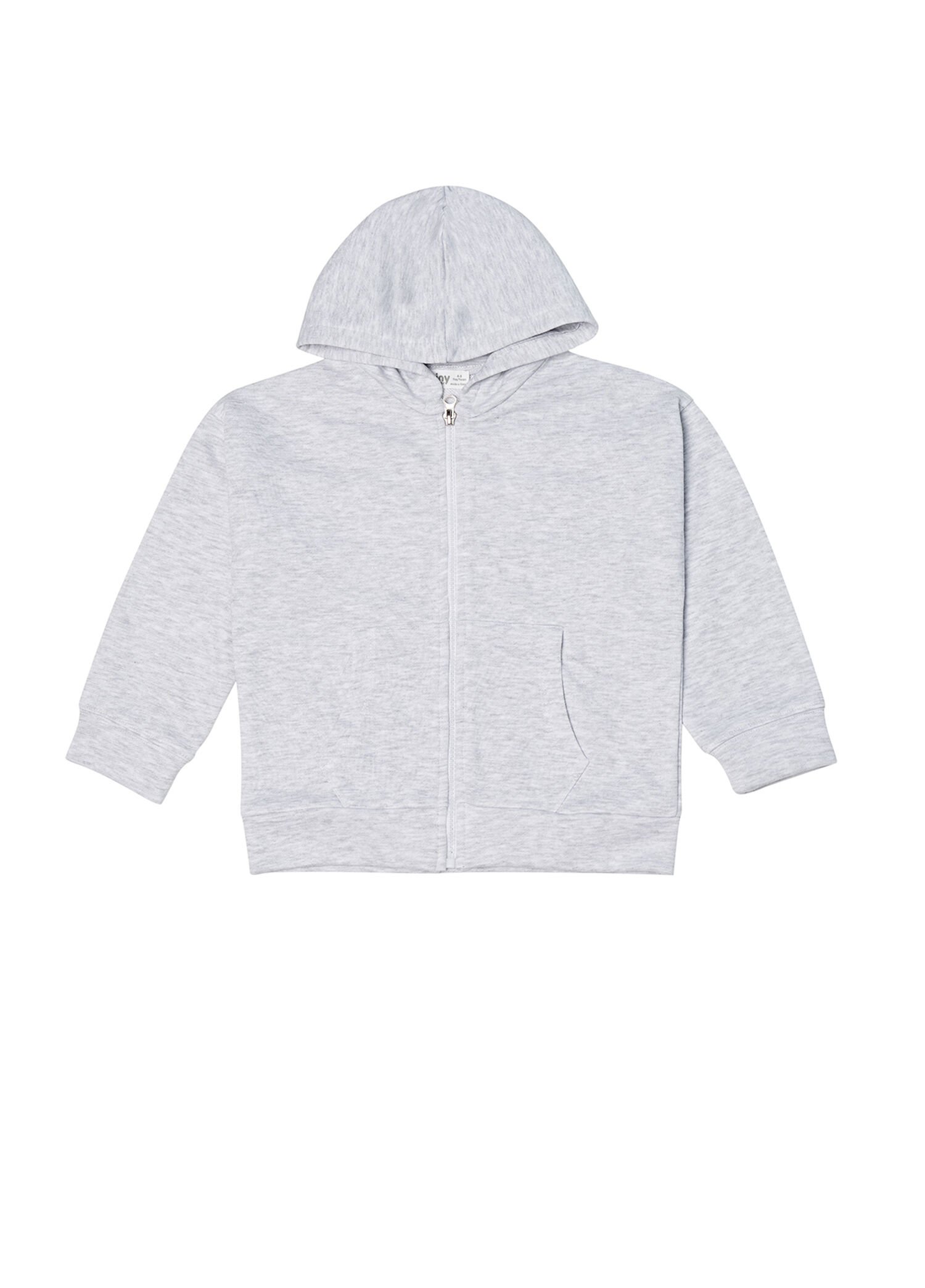 Gri Kapüşonlu Fermuarlı Unisex Çocuk Sweatshirt