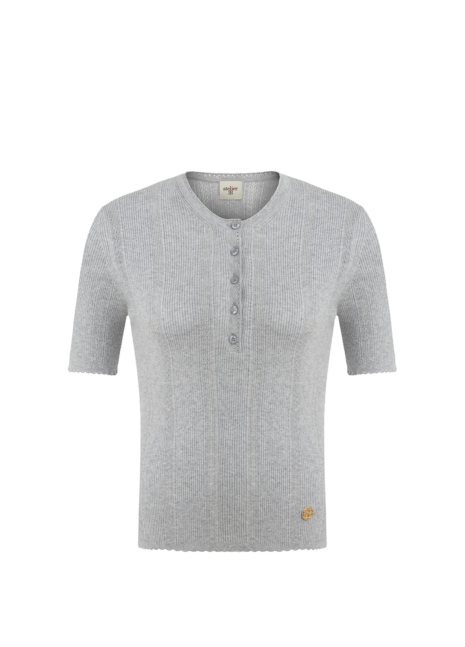 Monday Düğmeli Kısa Kollu Kadın T-shirt