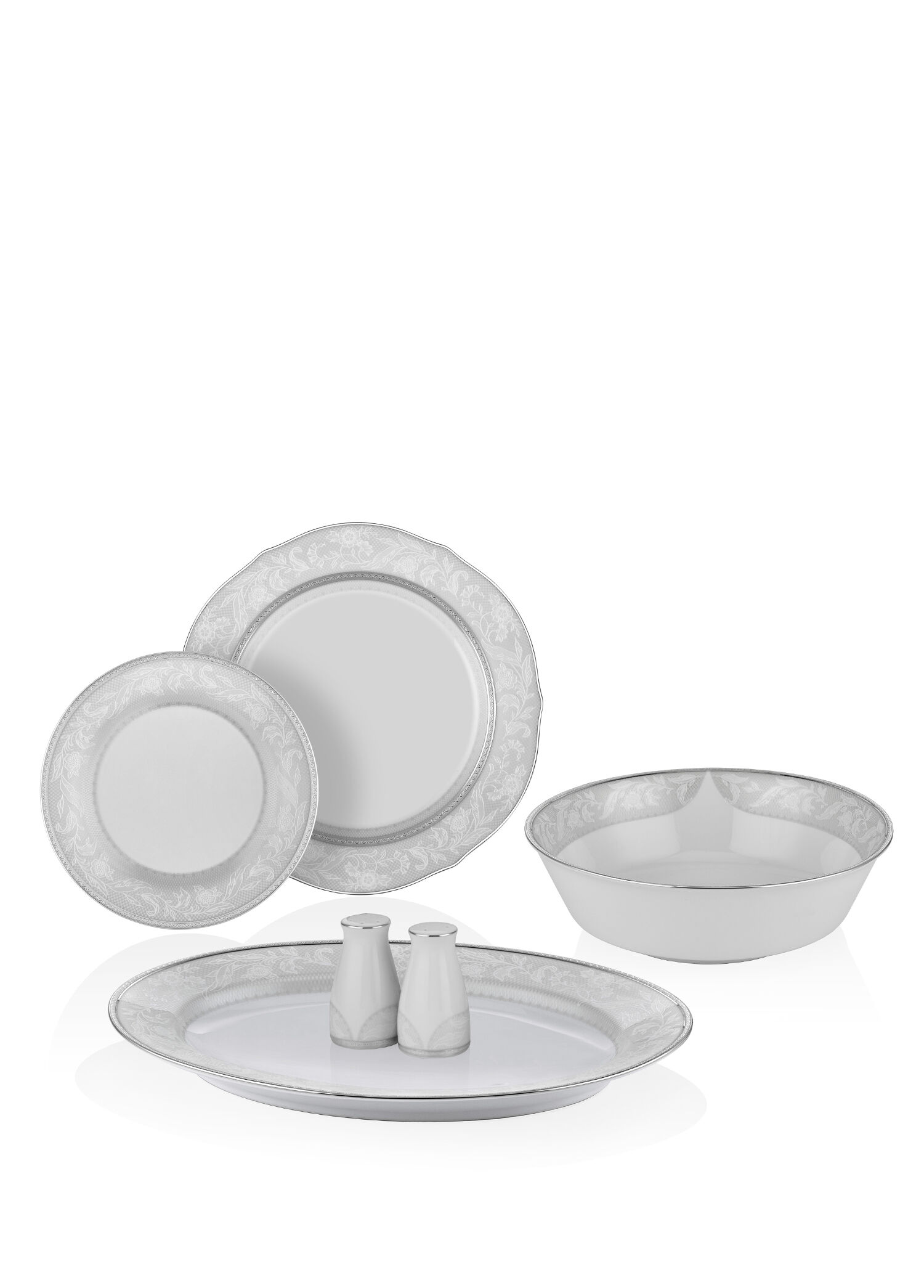 Flanders Platinum Beyaz 29 Parça 12 Kişilik Yemek Takımı