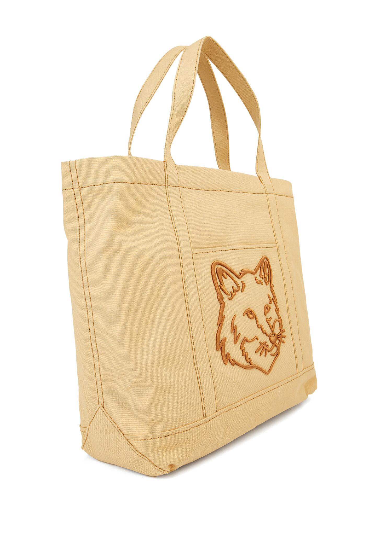 Maison Kitsune - Fox Head Large Sarı Kadın Alışveriş Çantası - Sarı