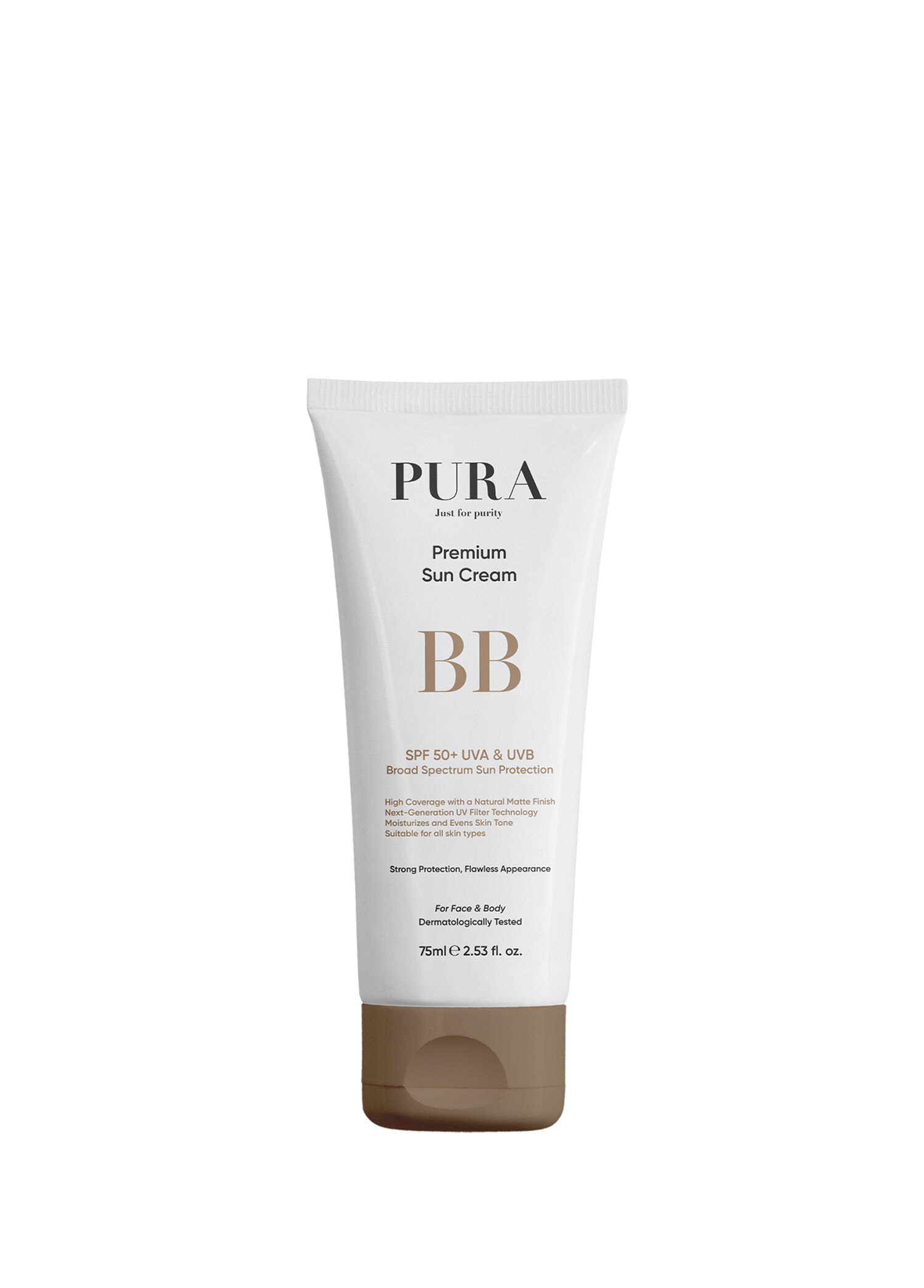 Premium Geniş spektrumlu SPF50+ BB Güneş Koruyucu Krem 75 ml