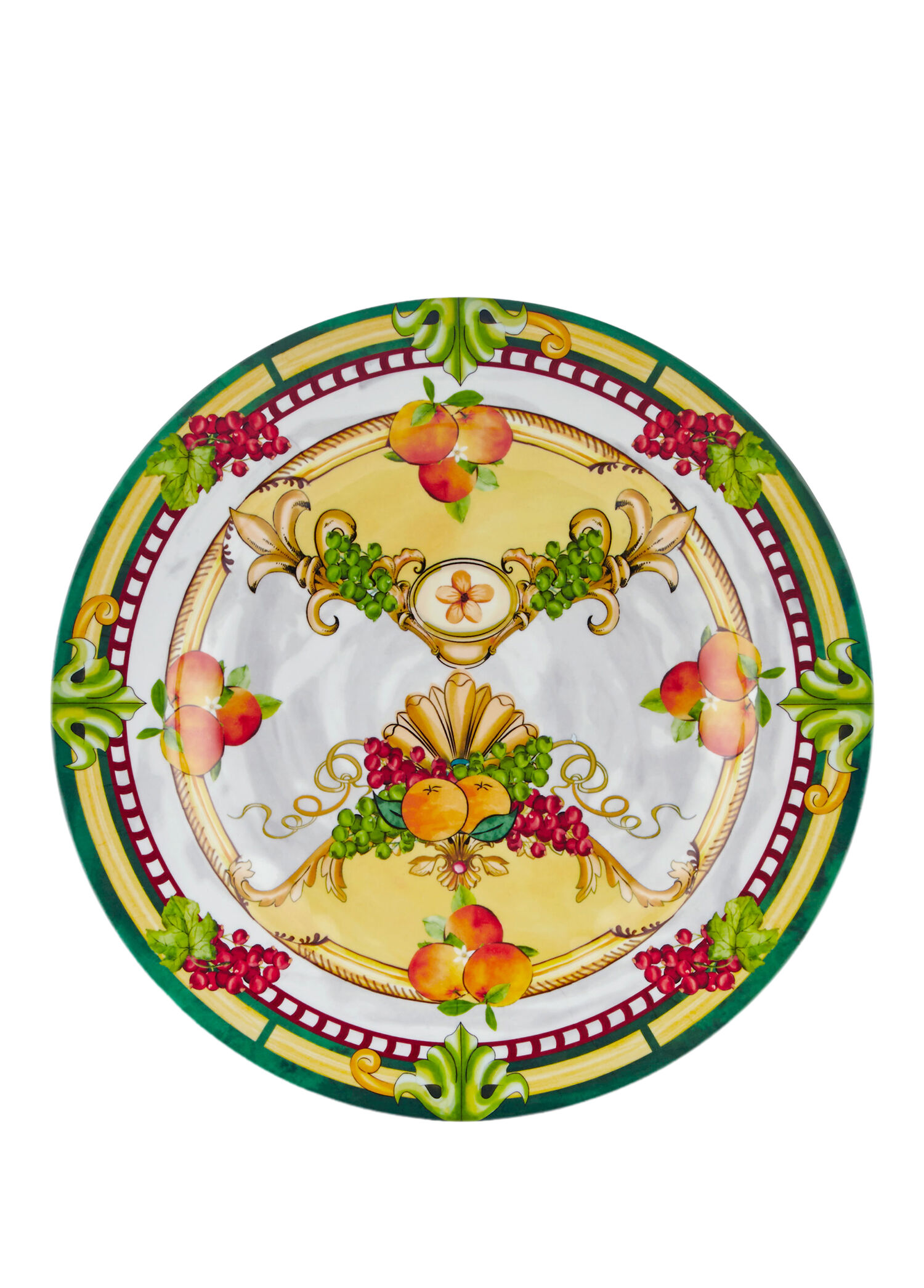Carpe Diem Sarı Melamin Yemek Tabağı 28 cm