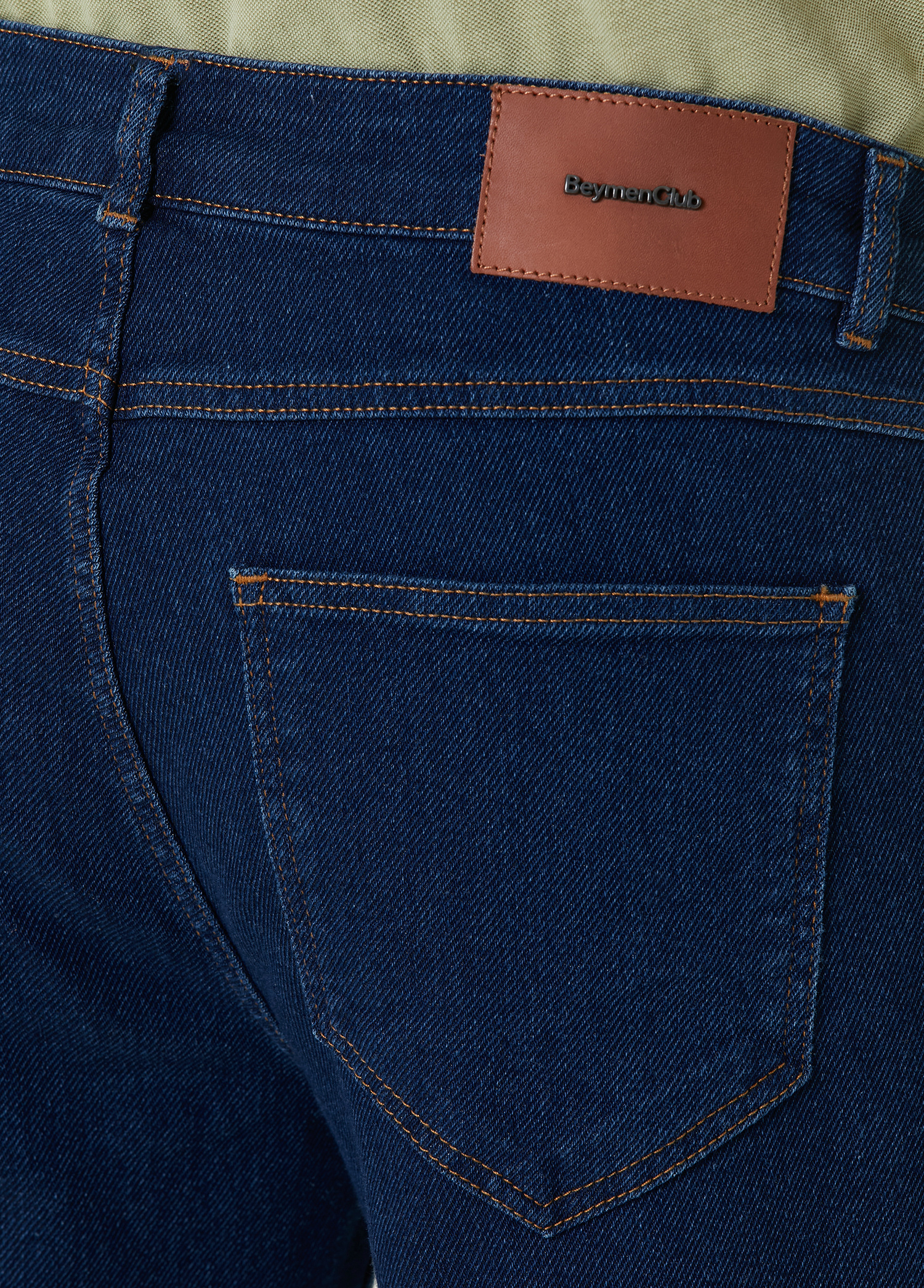 Slim Fit Mavi Örme Jean Pantolon_4