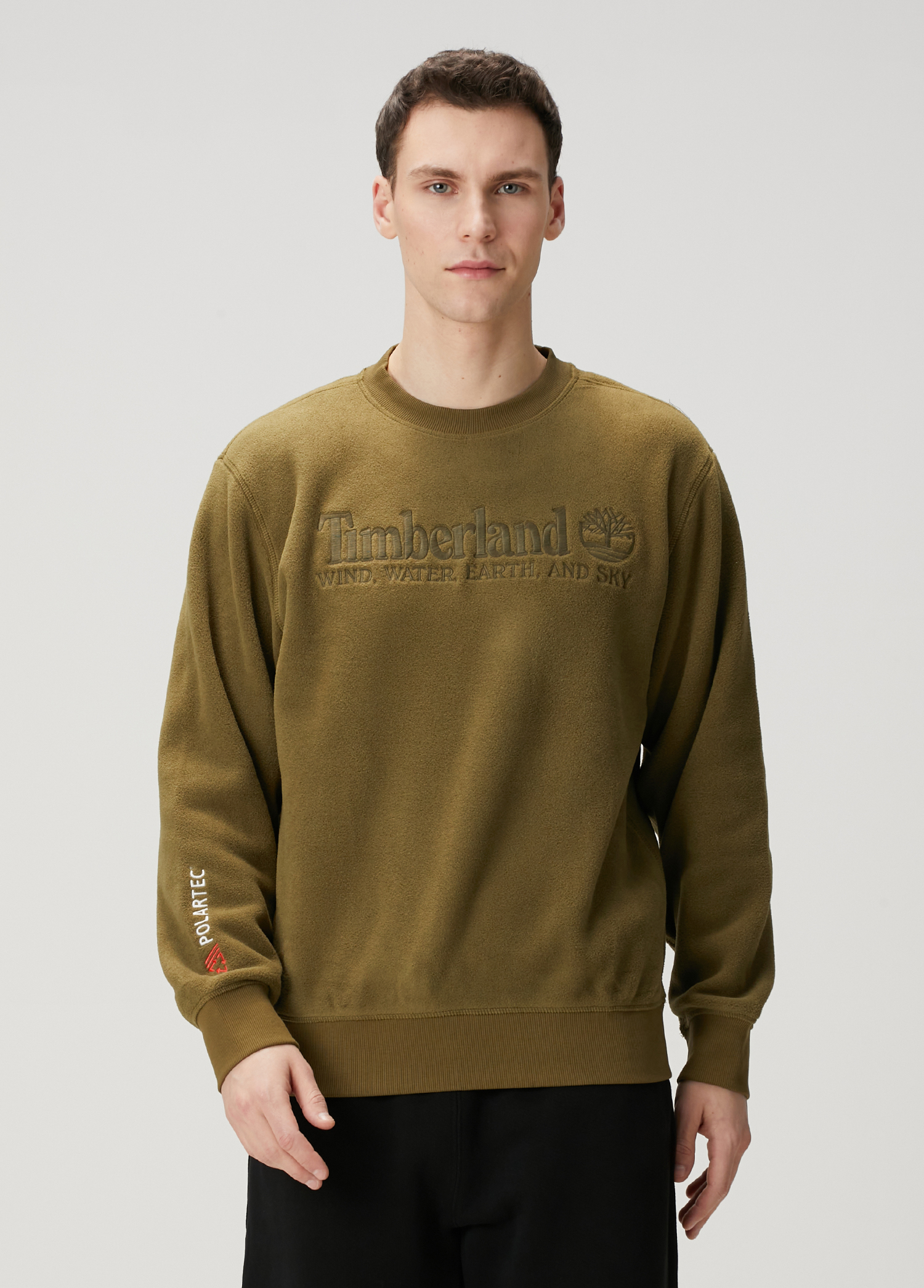 Koyu Yeşil Logo Nakışlı Sweatshirt