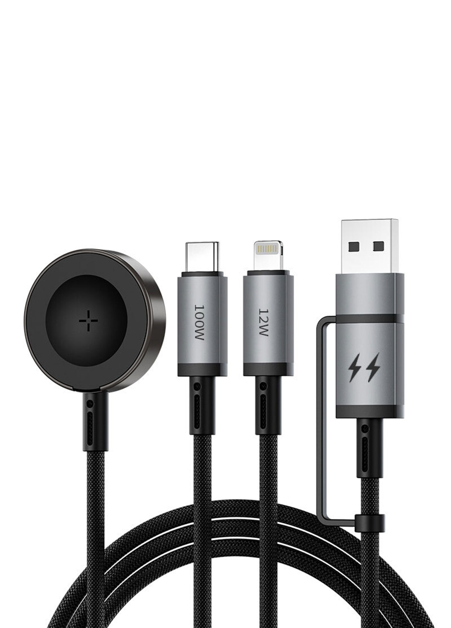 Legend Wi-C050 3in1 USB-A + Type-C to Lightning Type-C Akıllı Saat 1.2M 100W Şarj Kablosu