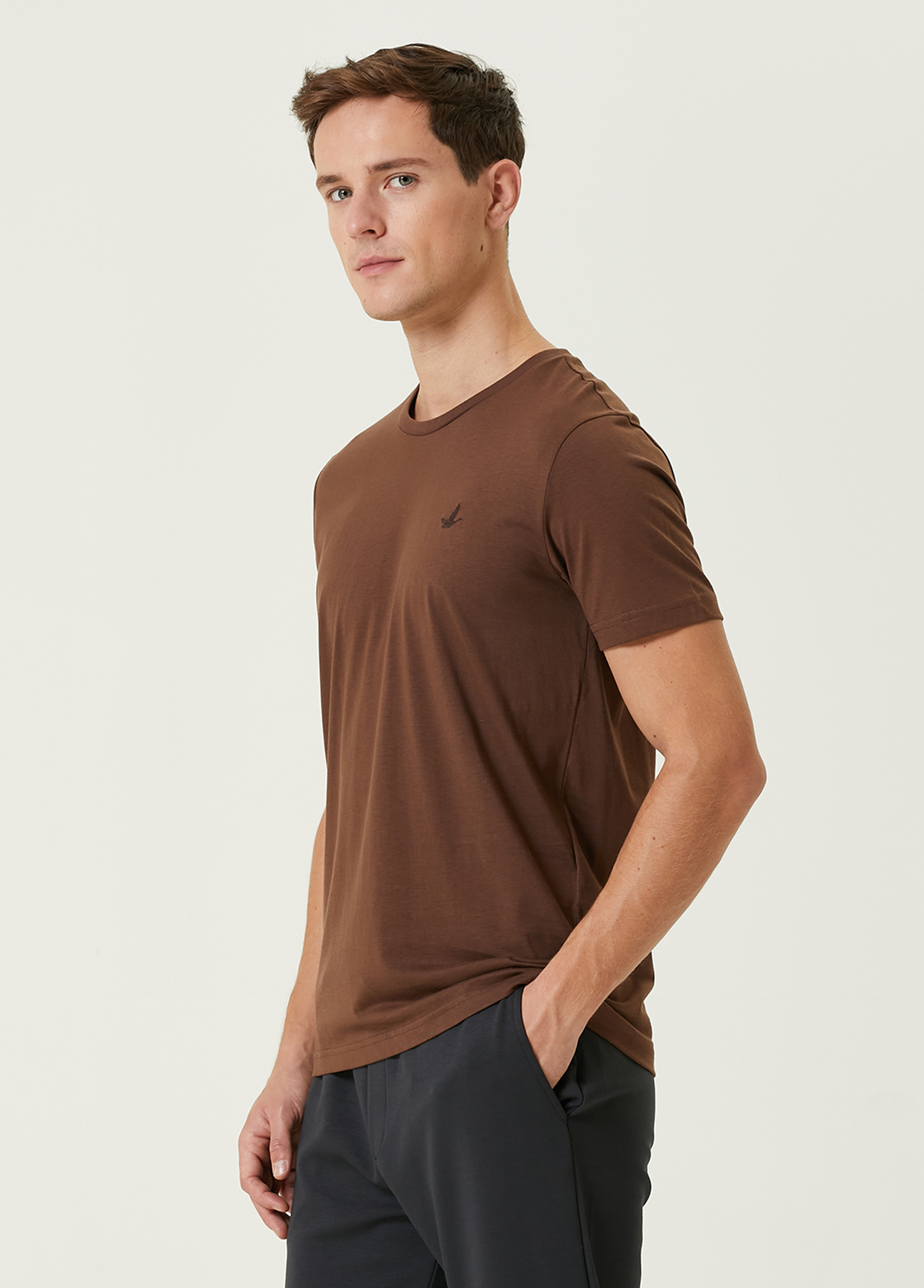 Kahverengi Basic T-shirt_2