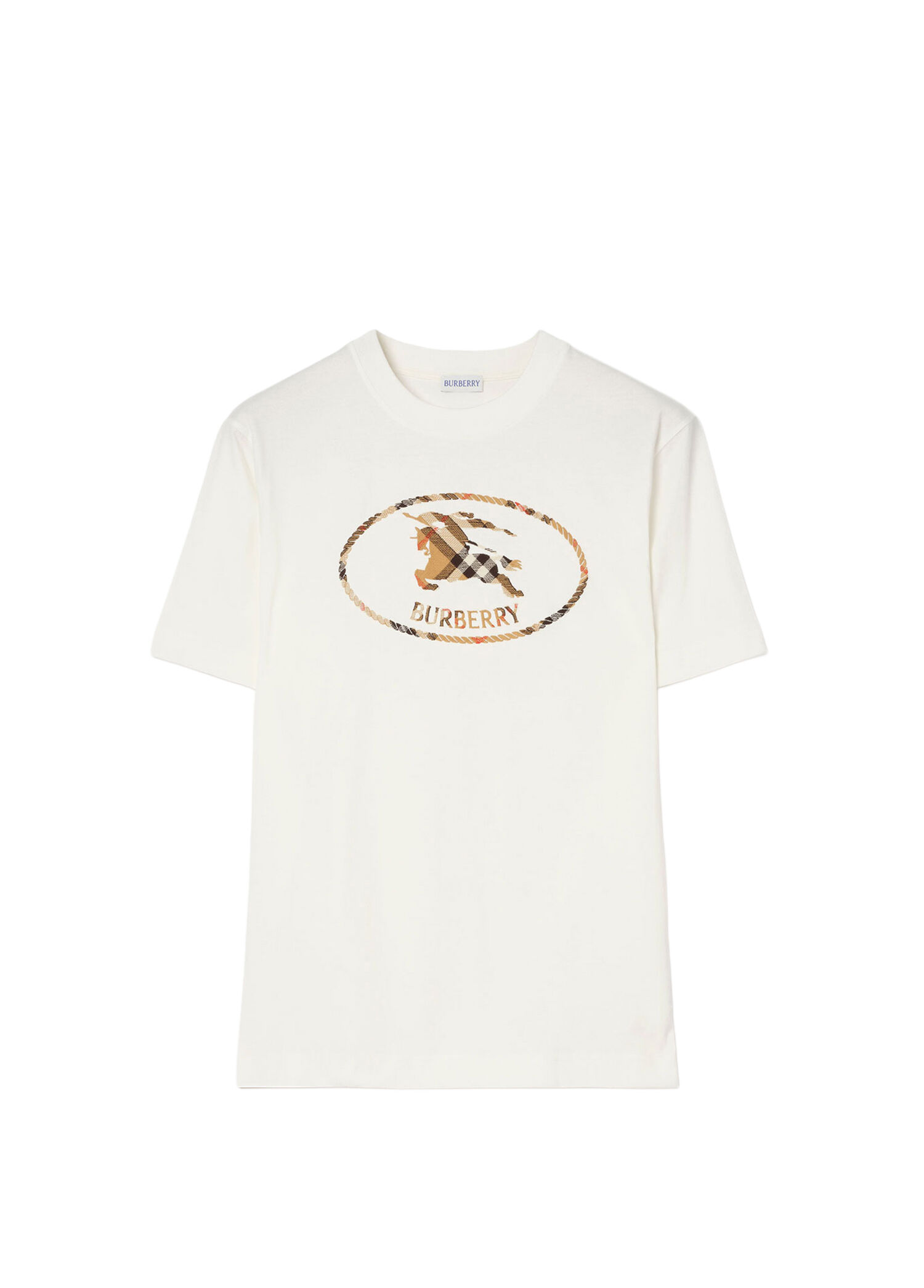 Check Knight Stamp Baskılı Beyaz Kısa Kollu Erkek T-Shirt