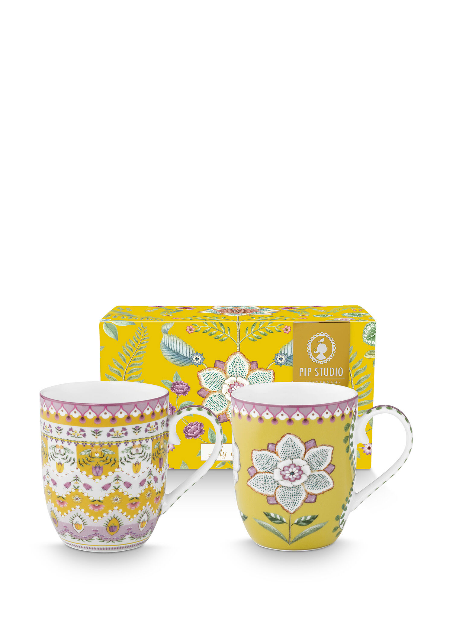 Lily & Lotus Sarı Küçük 2li Porselen Kupa Seti
