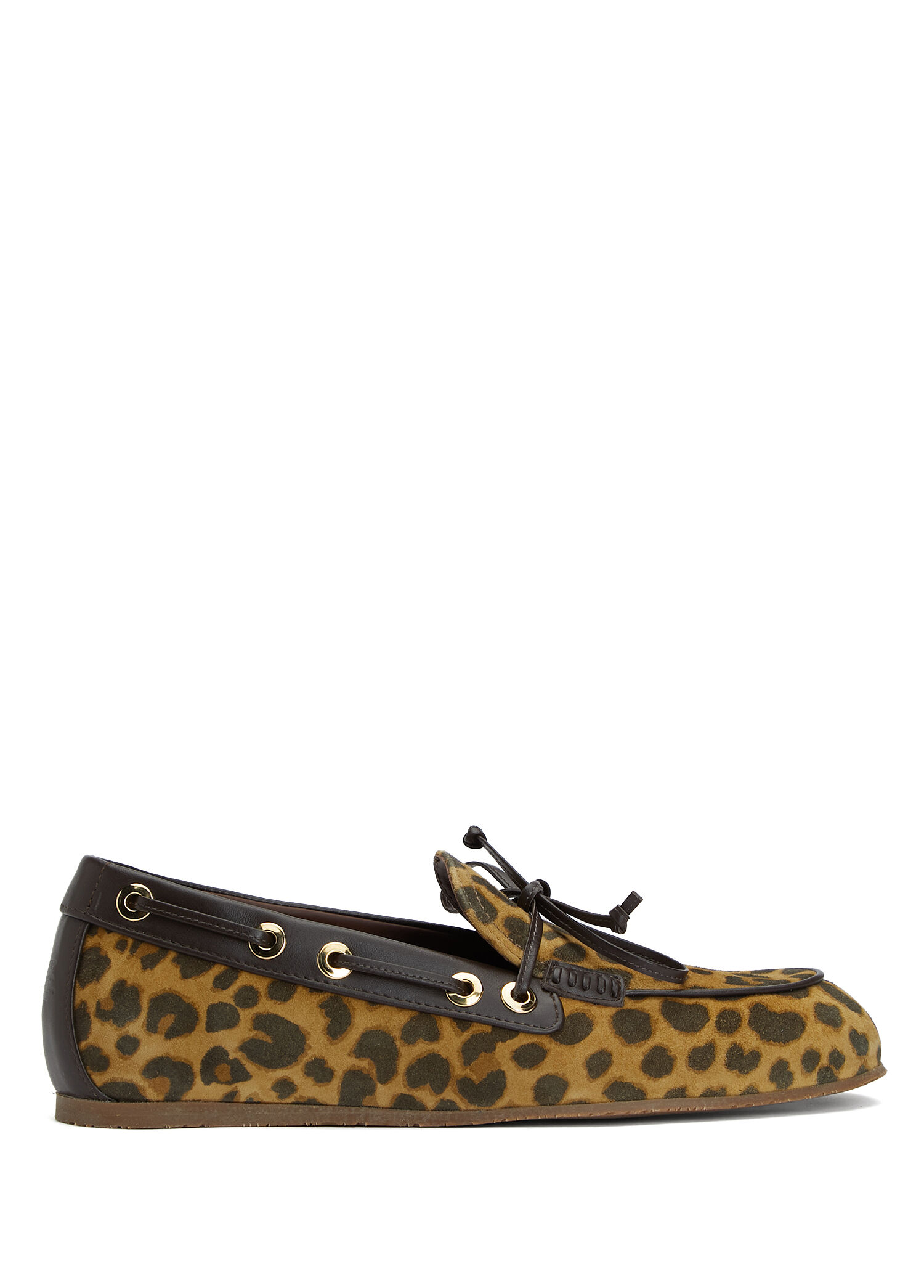 Leopar Desenli Kadın Deri Loafer