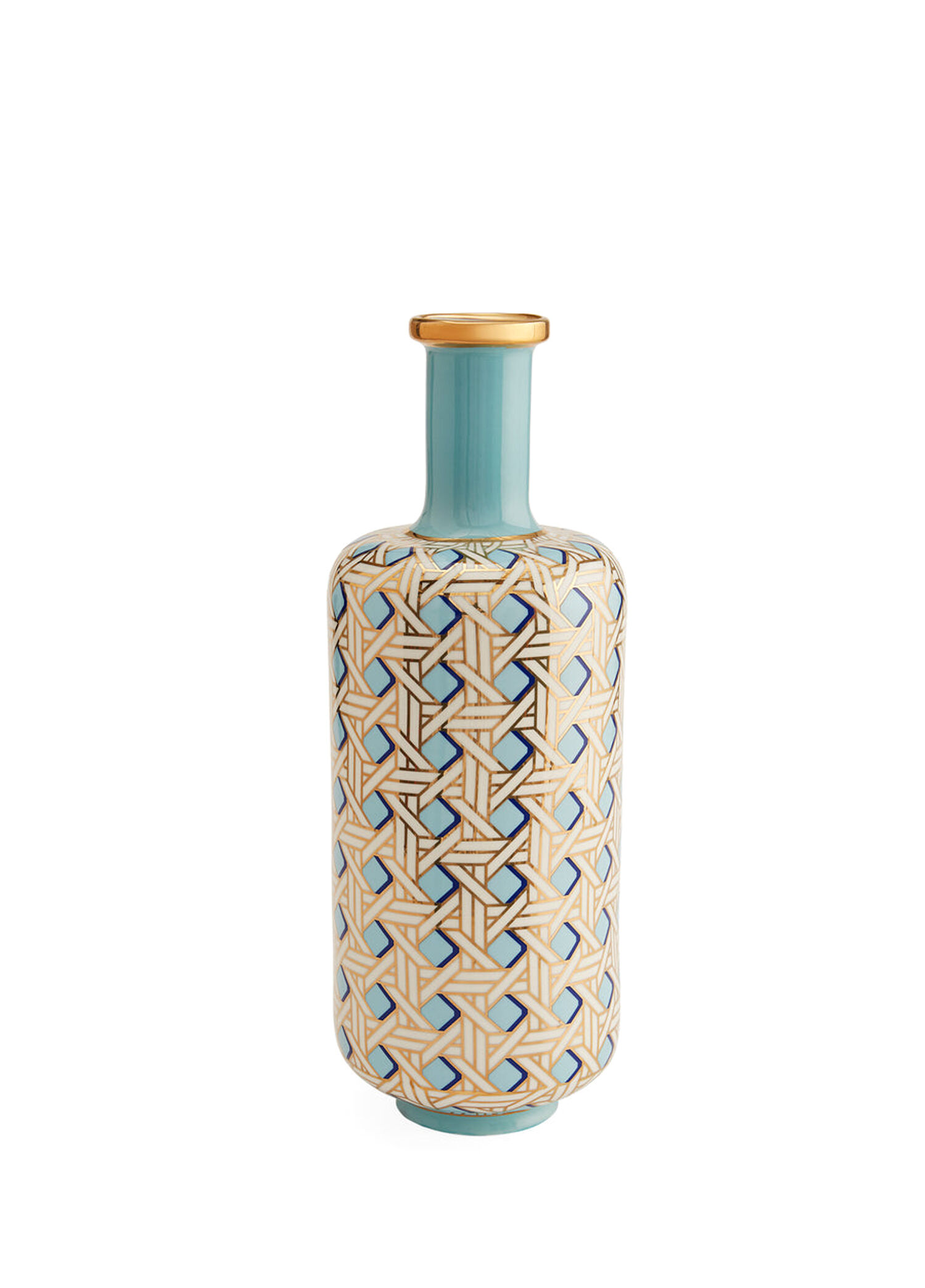 Basketweave Tall Bottle Seramik Vazo