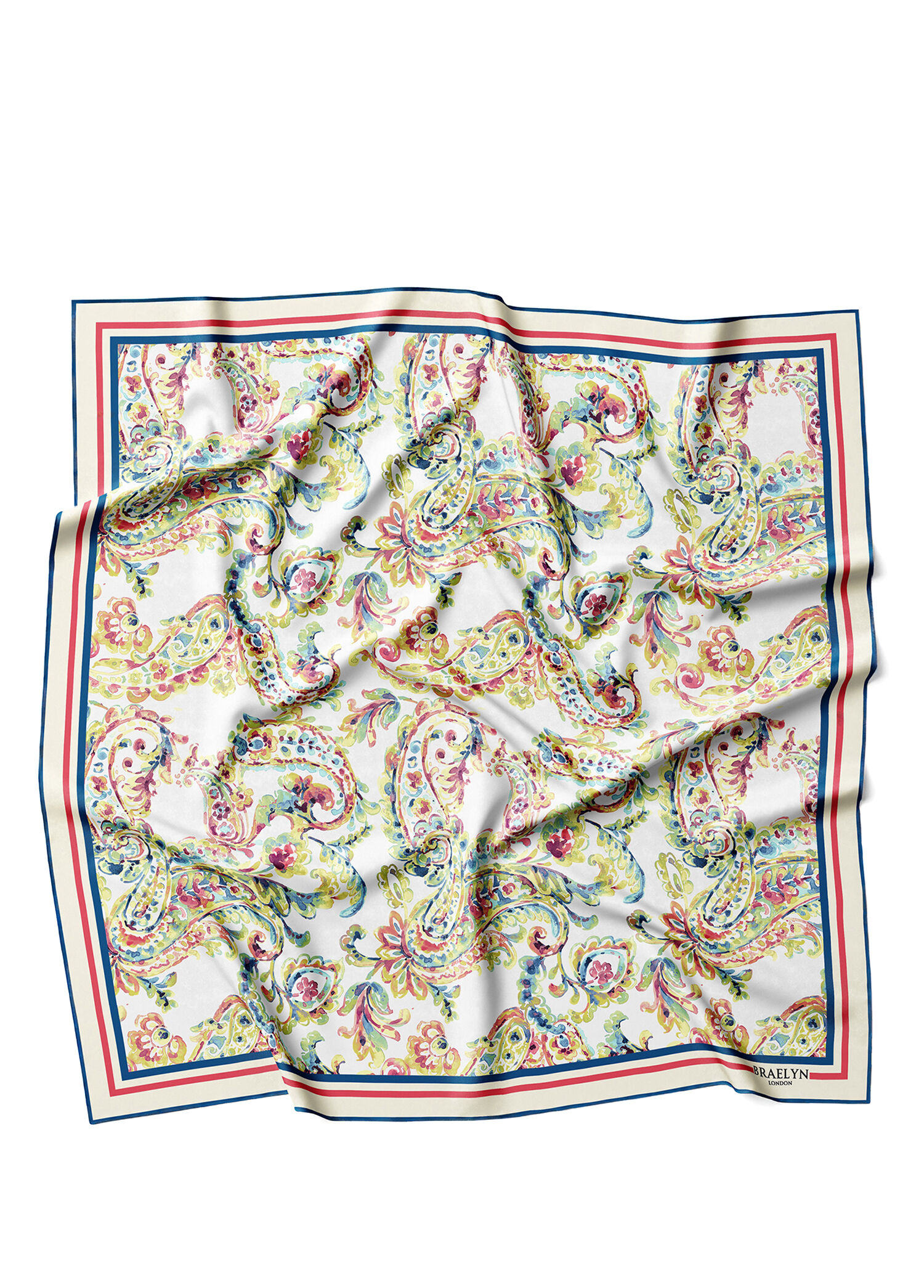 Paisley Carnival Renkli Twill İpek Kadın Eşarp