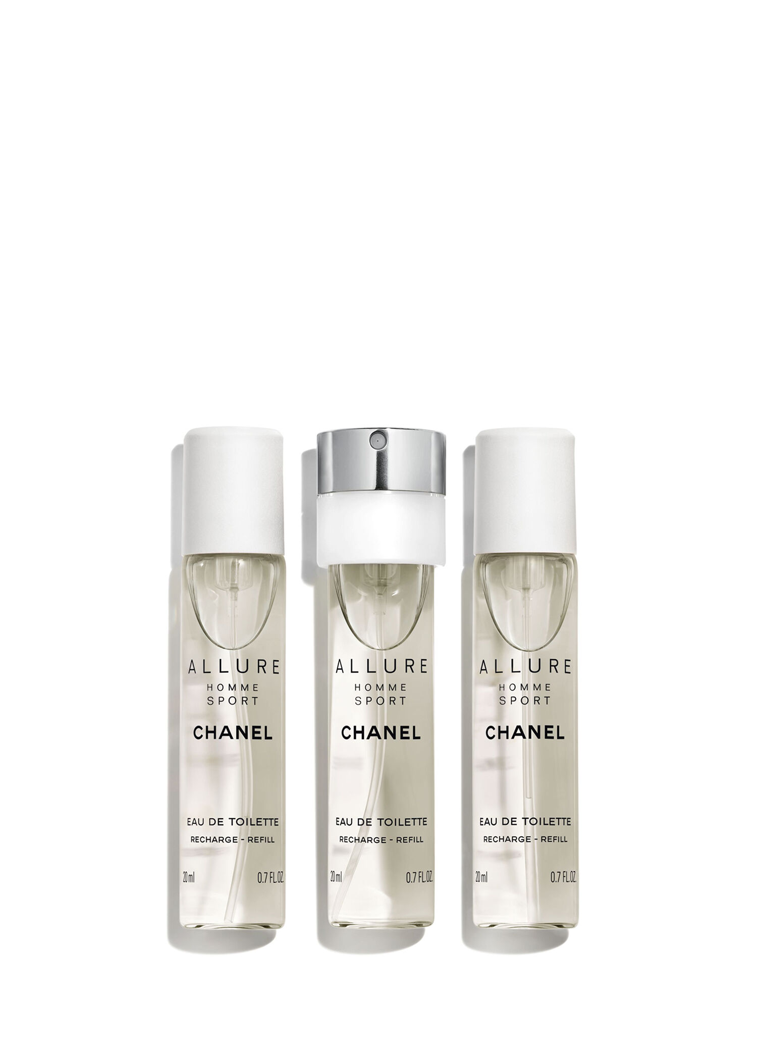 香水(男性用) CHANEL ALLURE HOMME SPORT 3x20ml CHANEL - Allure Homme Sport Eau De Toilette Spray 3X20ML - Renksiz