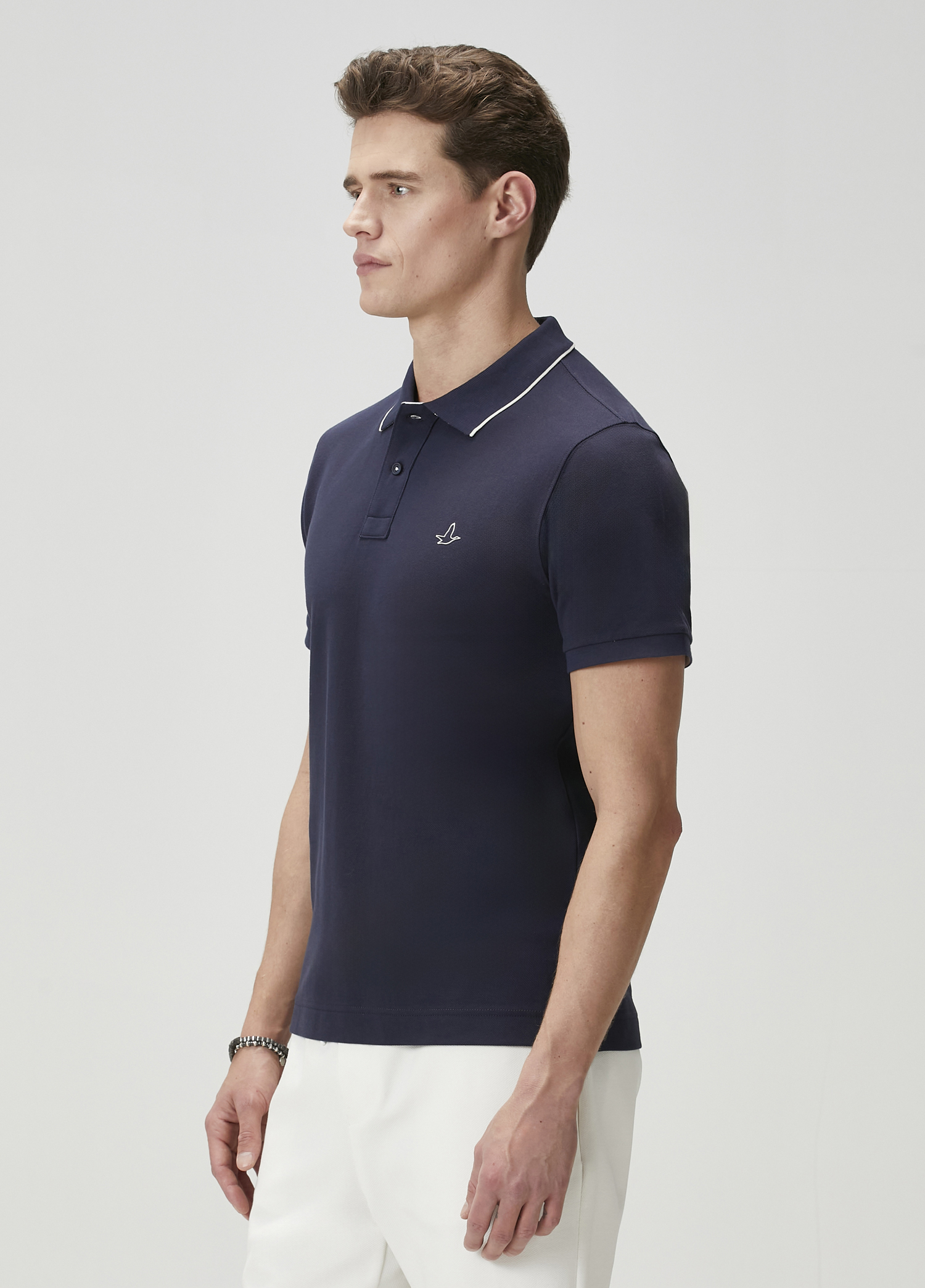 Slim Fit Lacivert Polo Yaka T-shirt_4