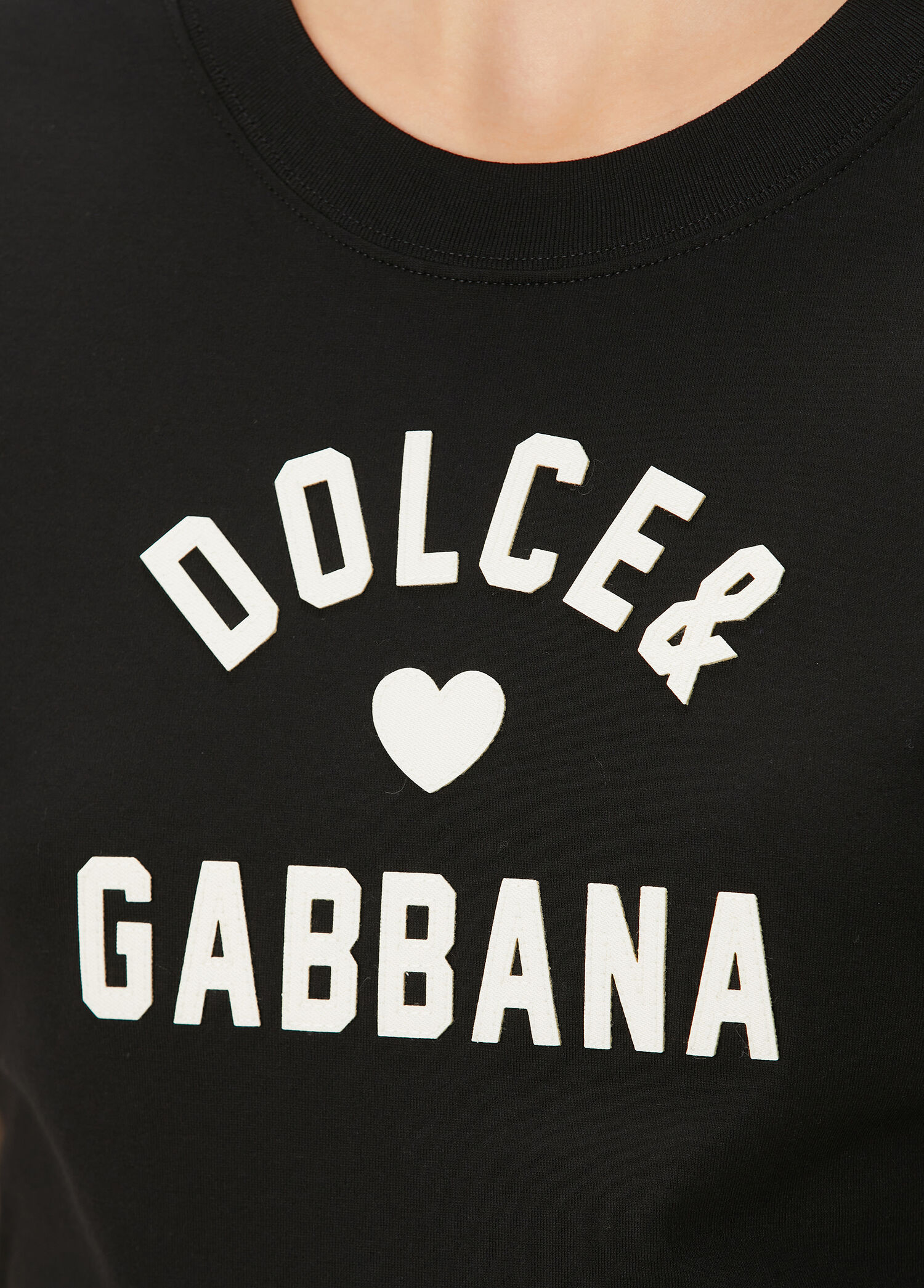 Dolce&Gabbana Siyah Kadın Siyah Beyaz Logolu T-shirt 1807454 | Beymen