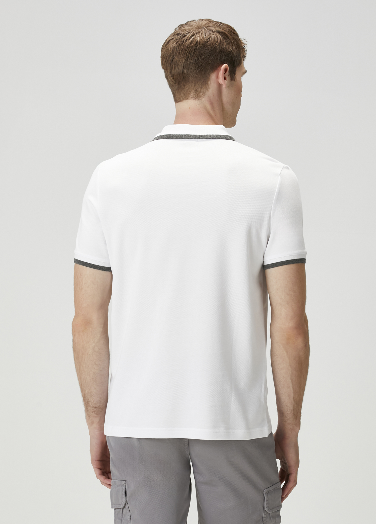 Antrasit Beyaz Polo Yaka T-shirt_3