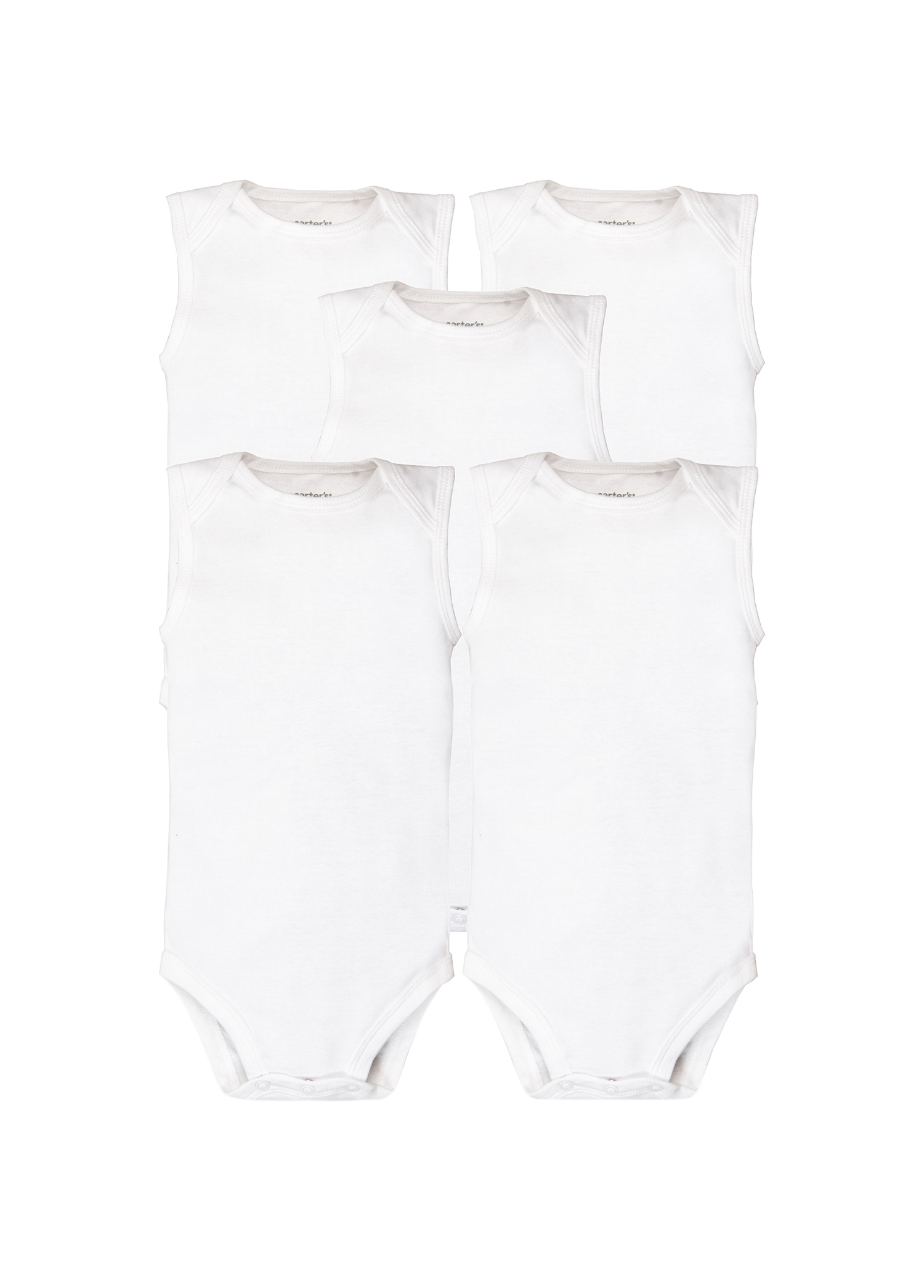 5'li Beyaz Unisex Bebek Kolsuz Body Set