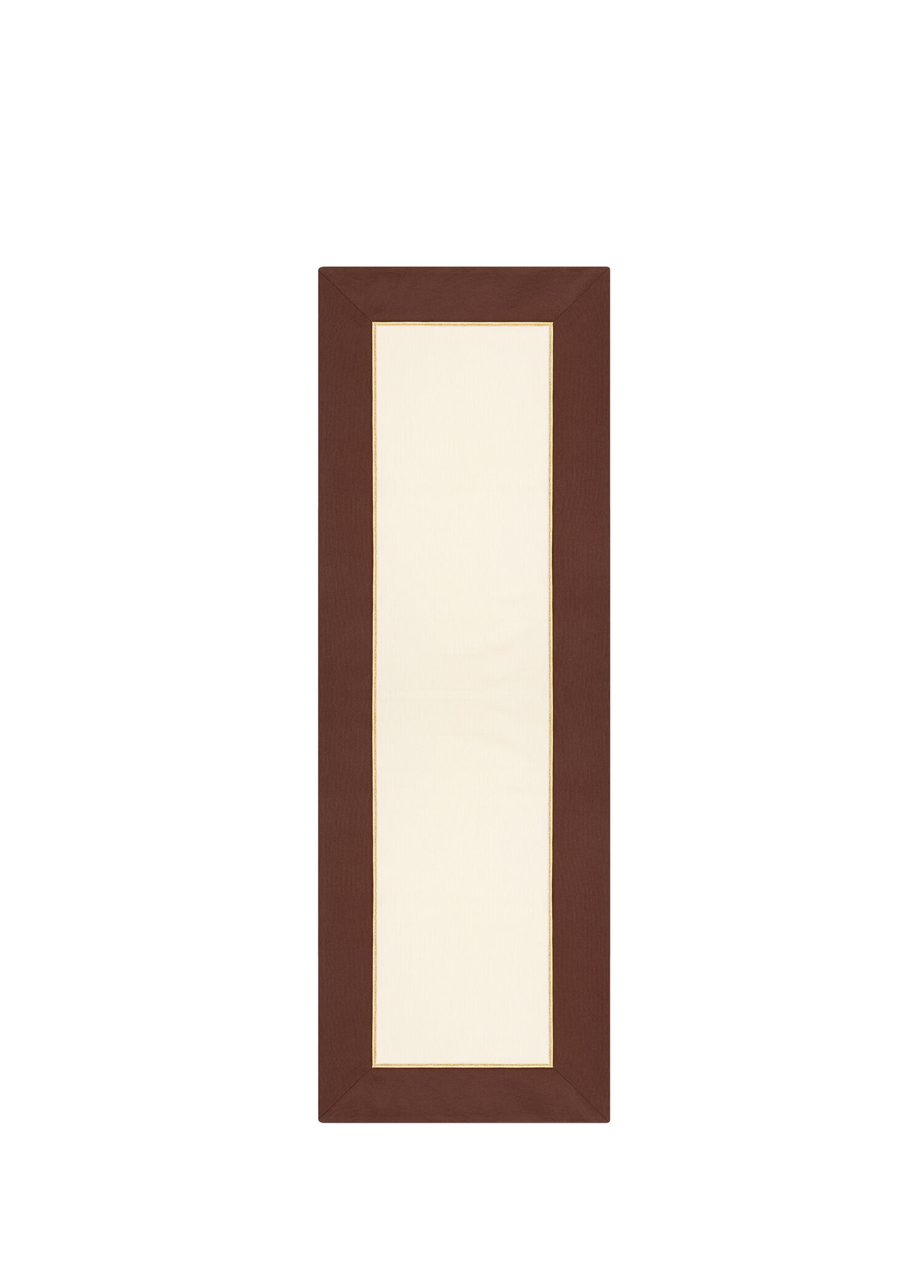 Roumélie Orientale - Brownie Sand İşlemeli Kahverengi ve Krem Pamuklu Runner 150 x 50 cm - Kahverengi, Krem