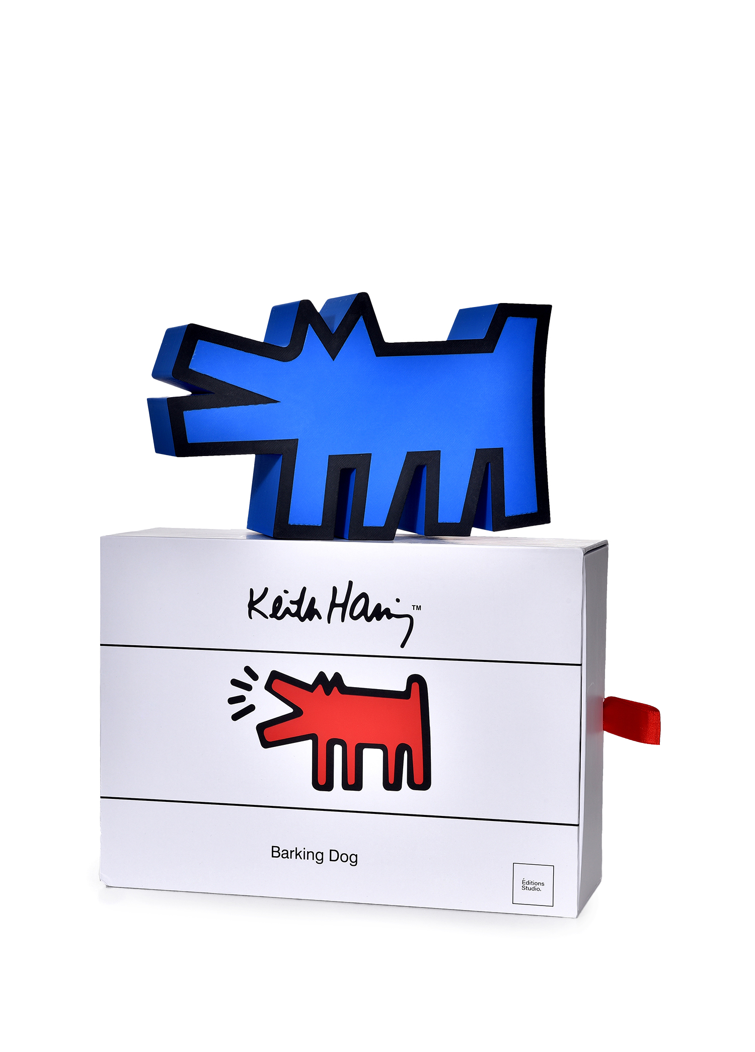 Keith Haring Barking Dog Mavi Heykel